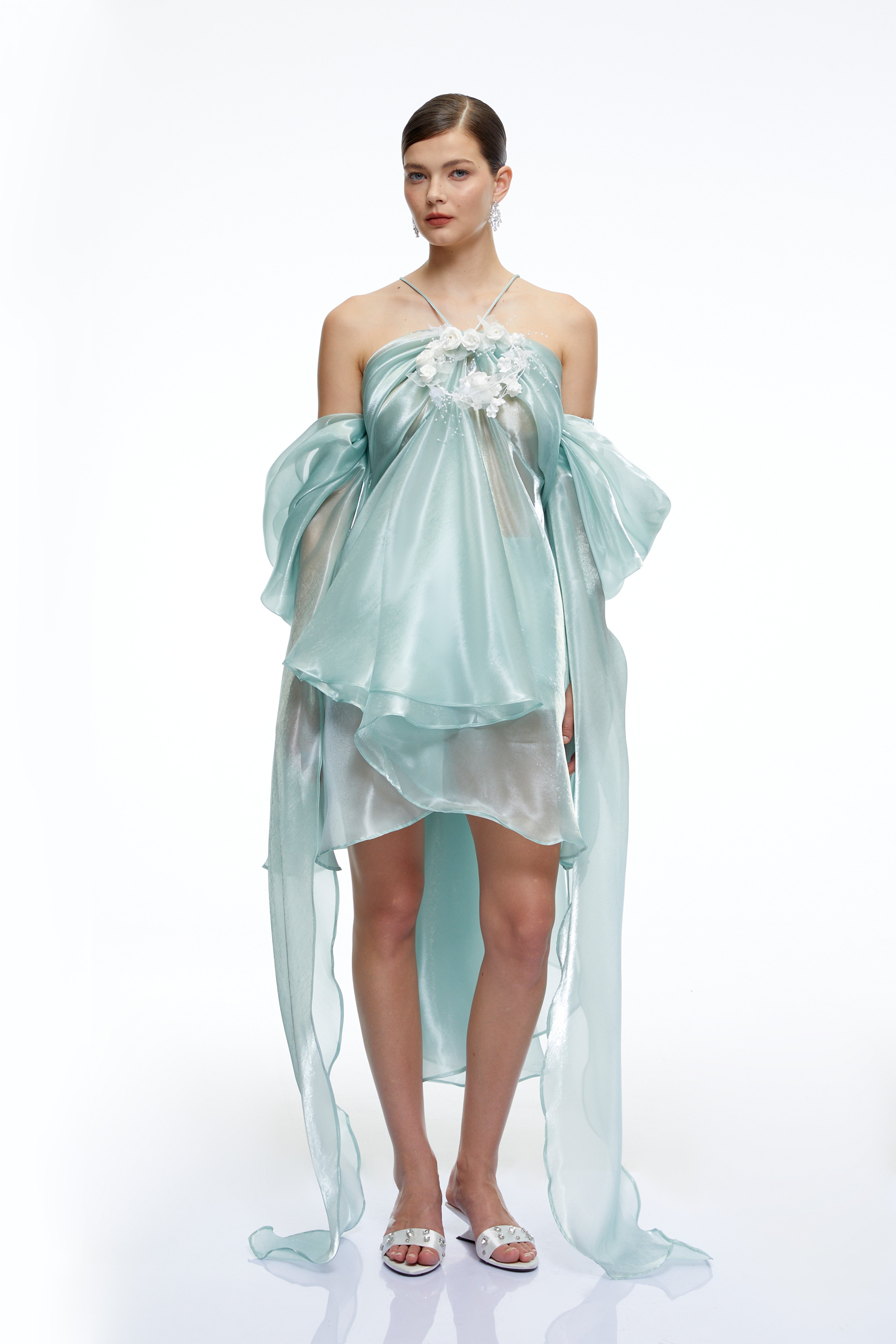 Ayla Mint Green Asymmetrical Mini Dress