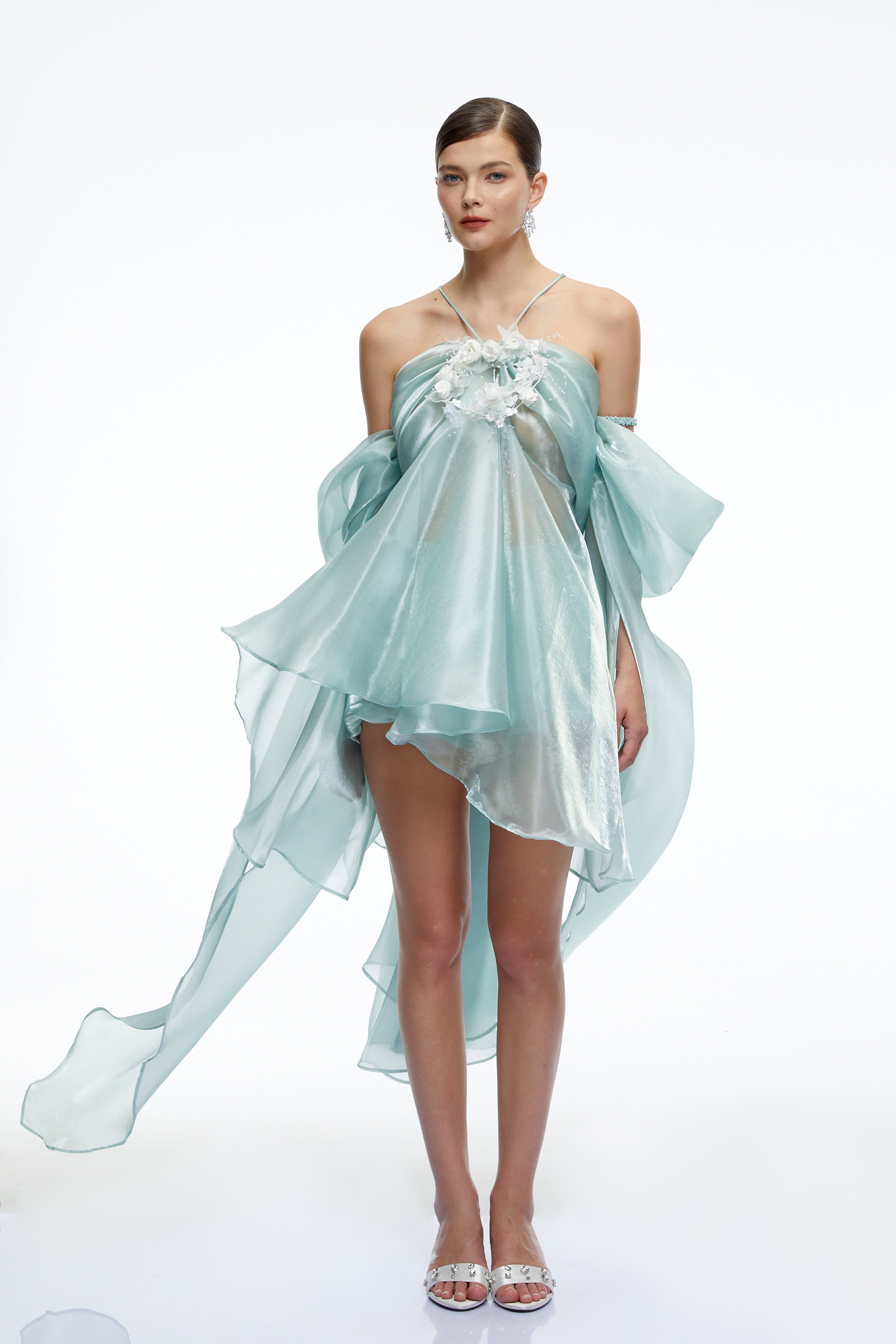 Ayla Mint Green Asymmetrical Mini Dress
