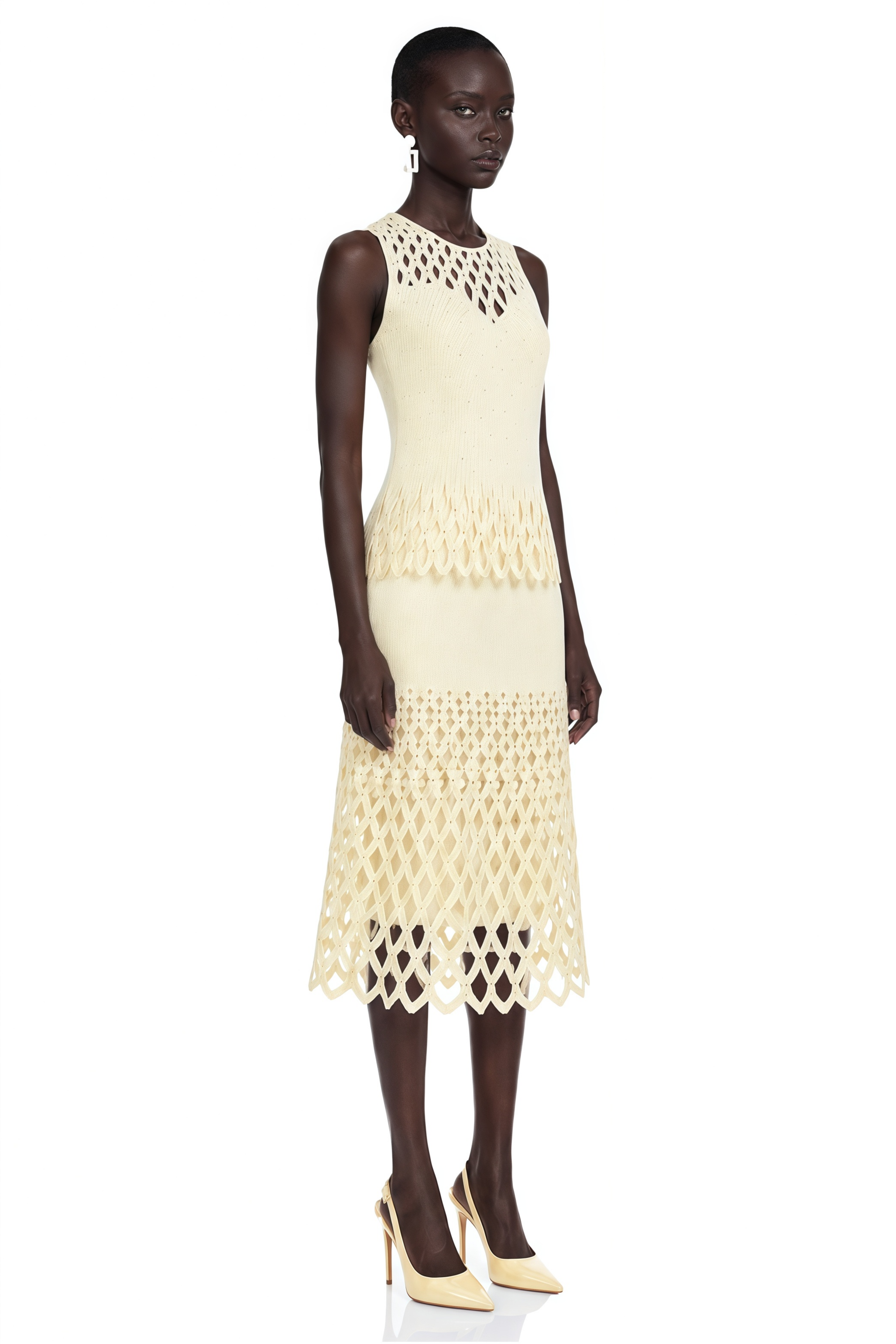 Beverly Yellow Cut-Out Rhinestone Top & Skirt Set