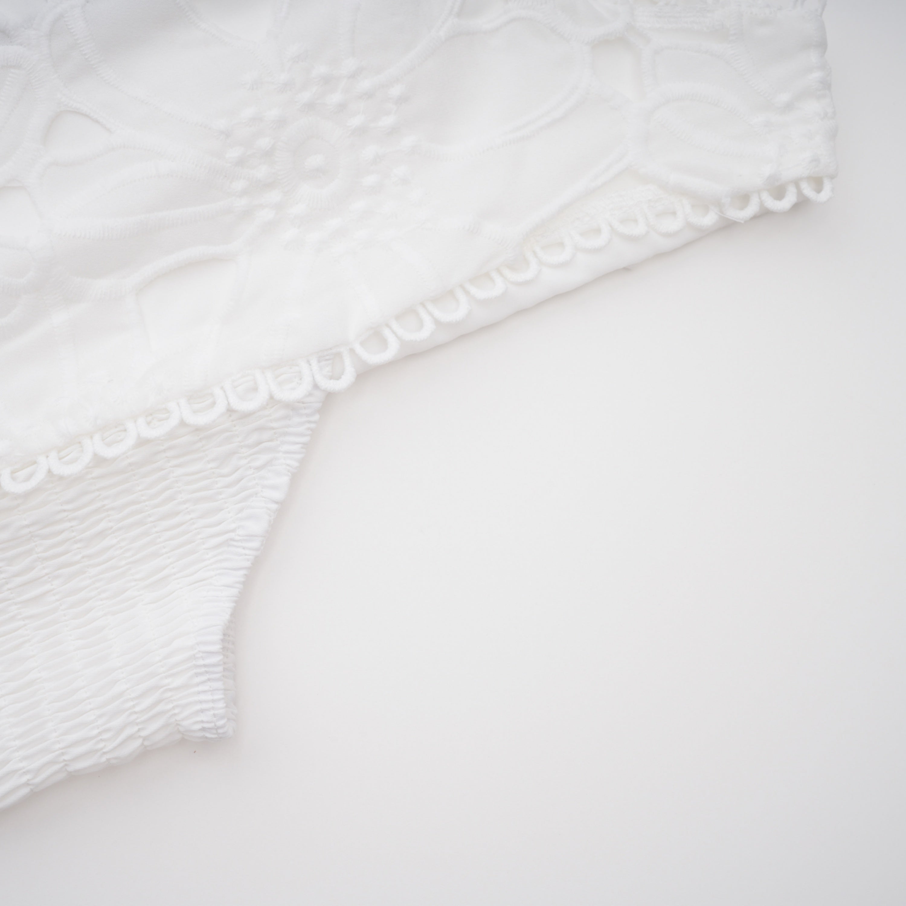Bilun White Cut-Out Lace Top & Skirt Set