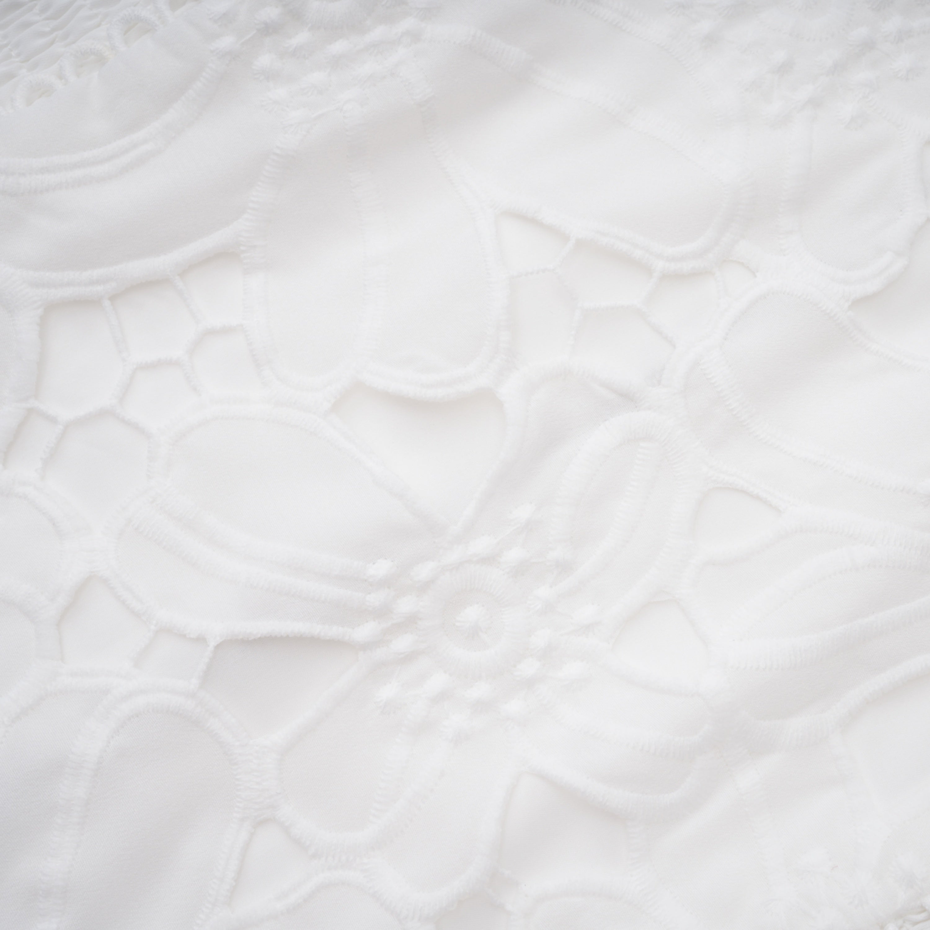 Bilun White Cut-Out Lace Top & Skirt Set