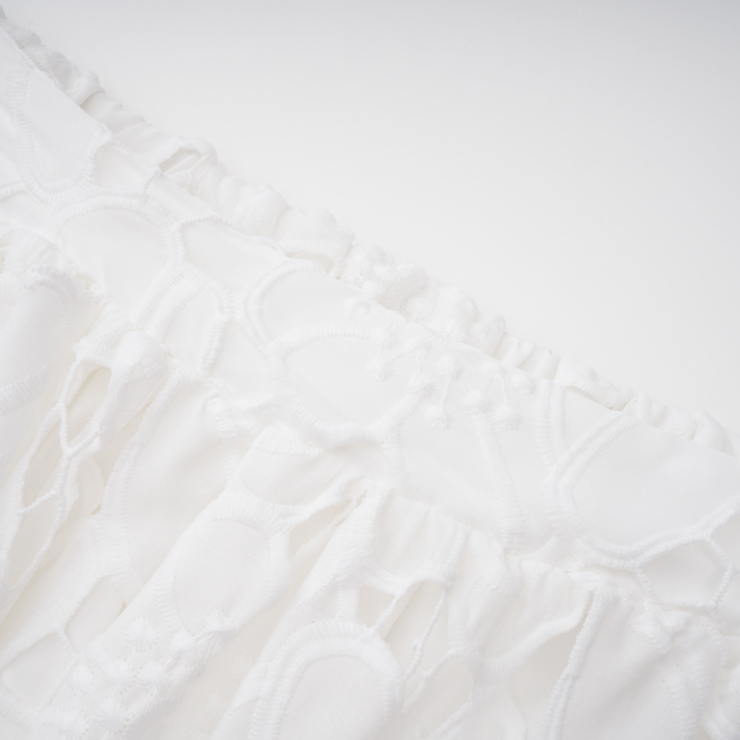 Bilun White Cut-Out Lace Top & Skirt Set