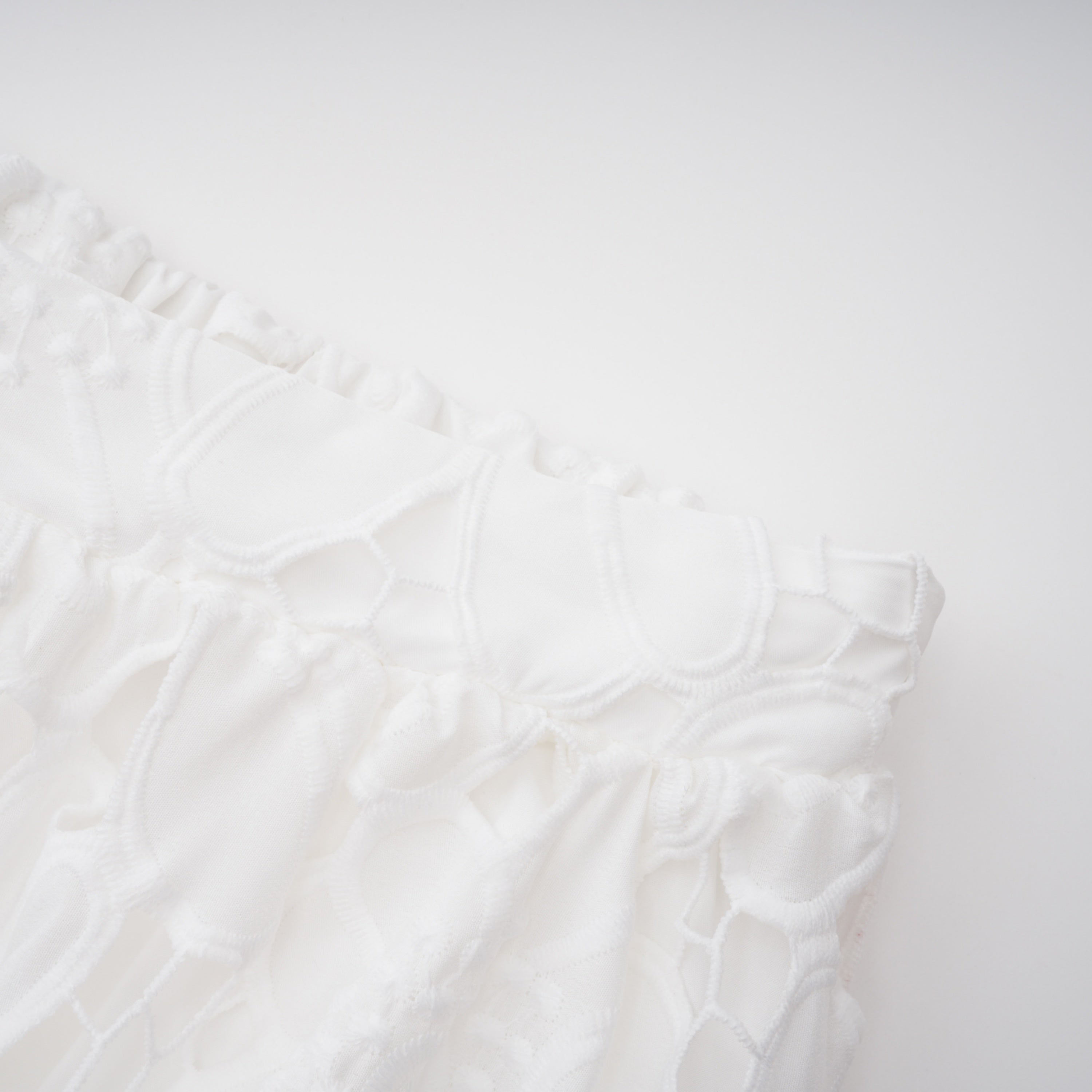 Bilun White Cut-Out Lace Top & Skirt Set