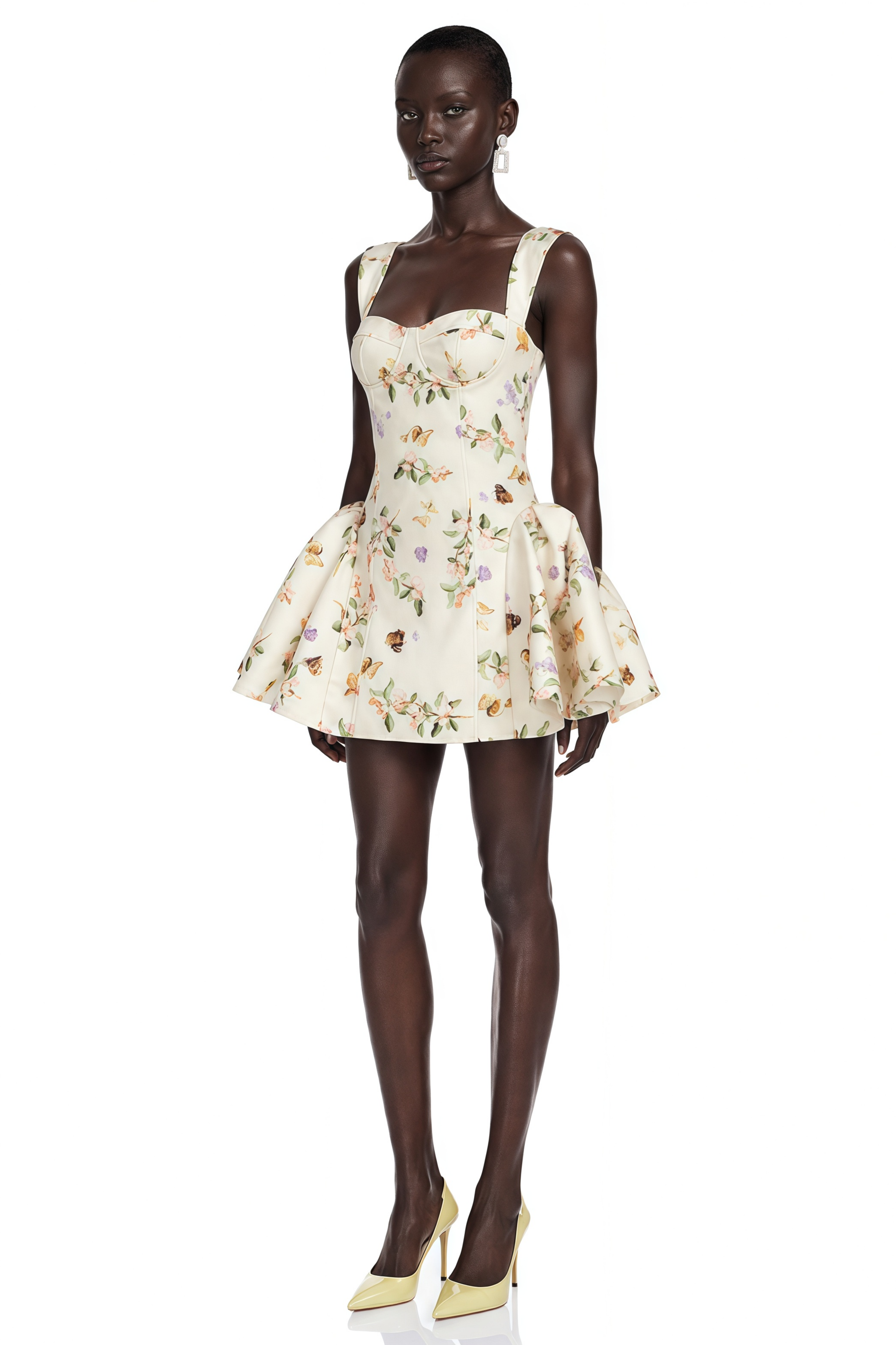 Mini-robe corset à imprimé floral Brielle White