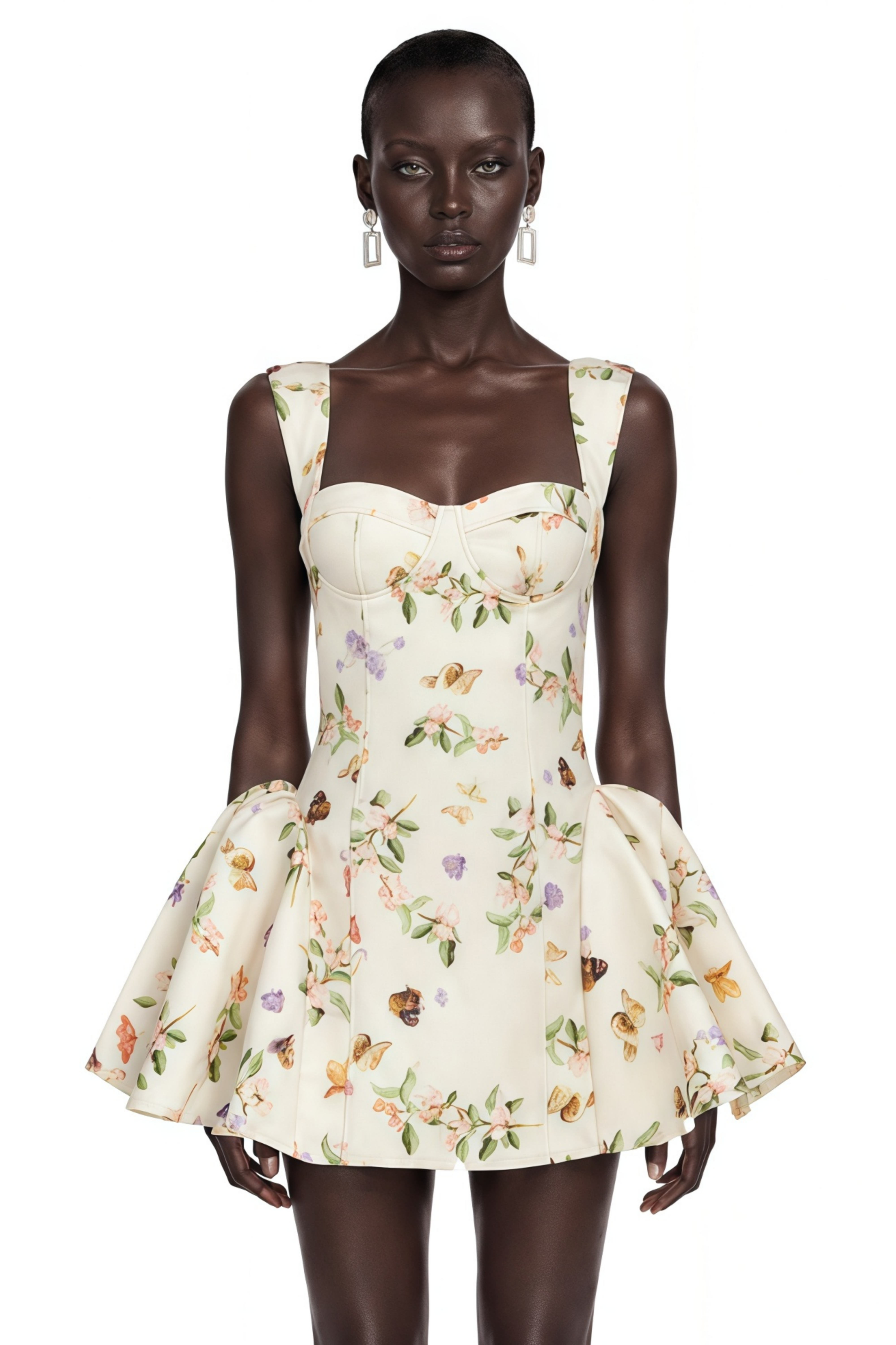 Mini-robe corset à imprimé floral Brielle White