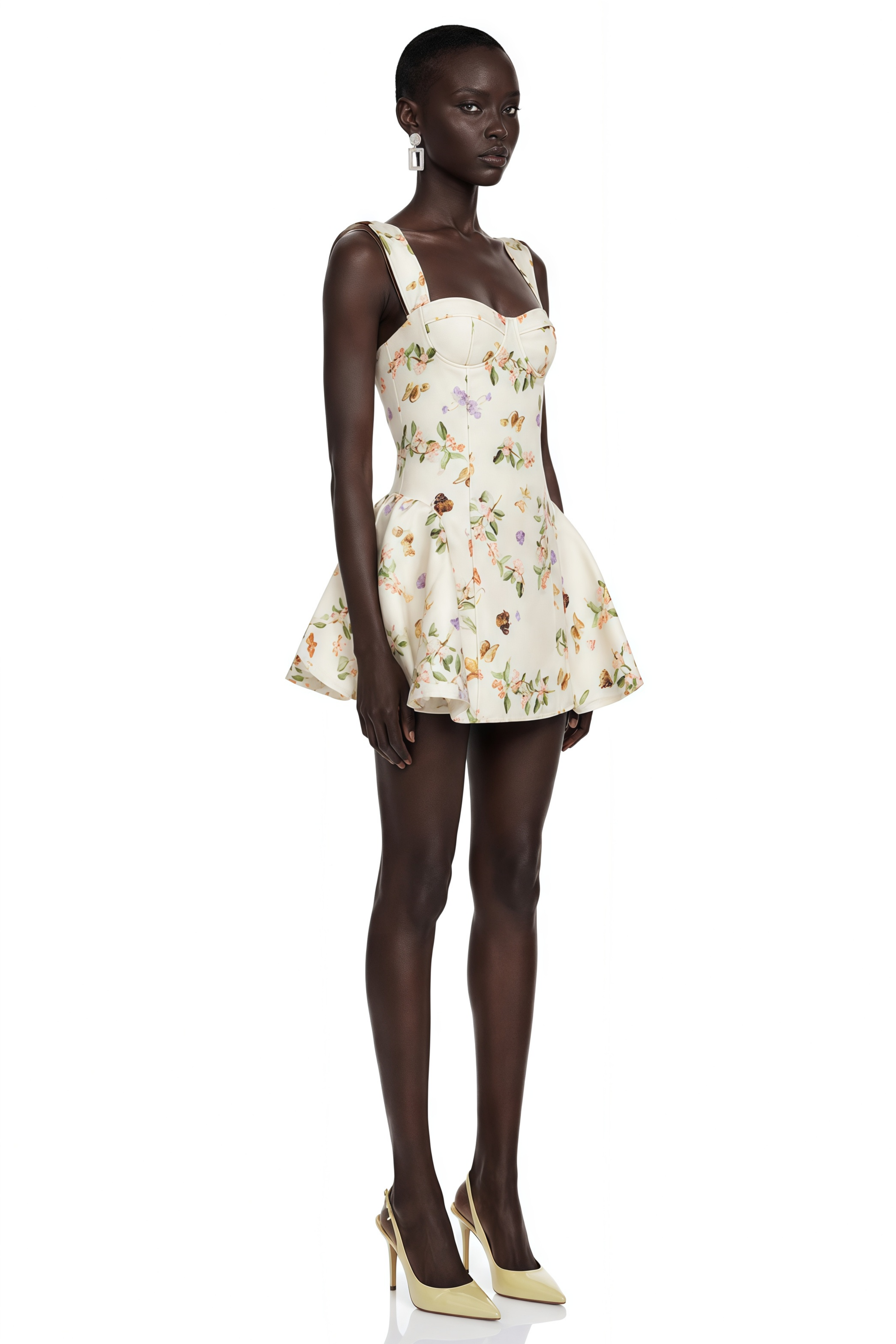 Mini-robe corset à imprimé floral Brielle White