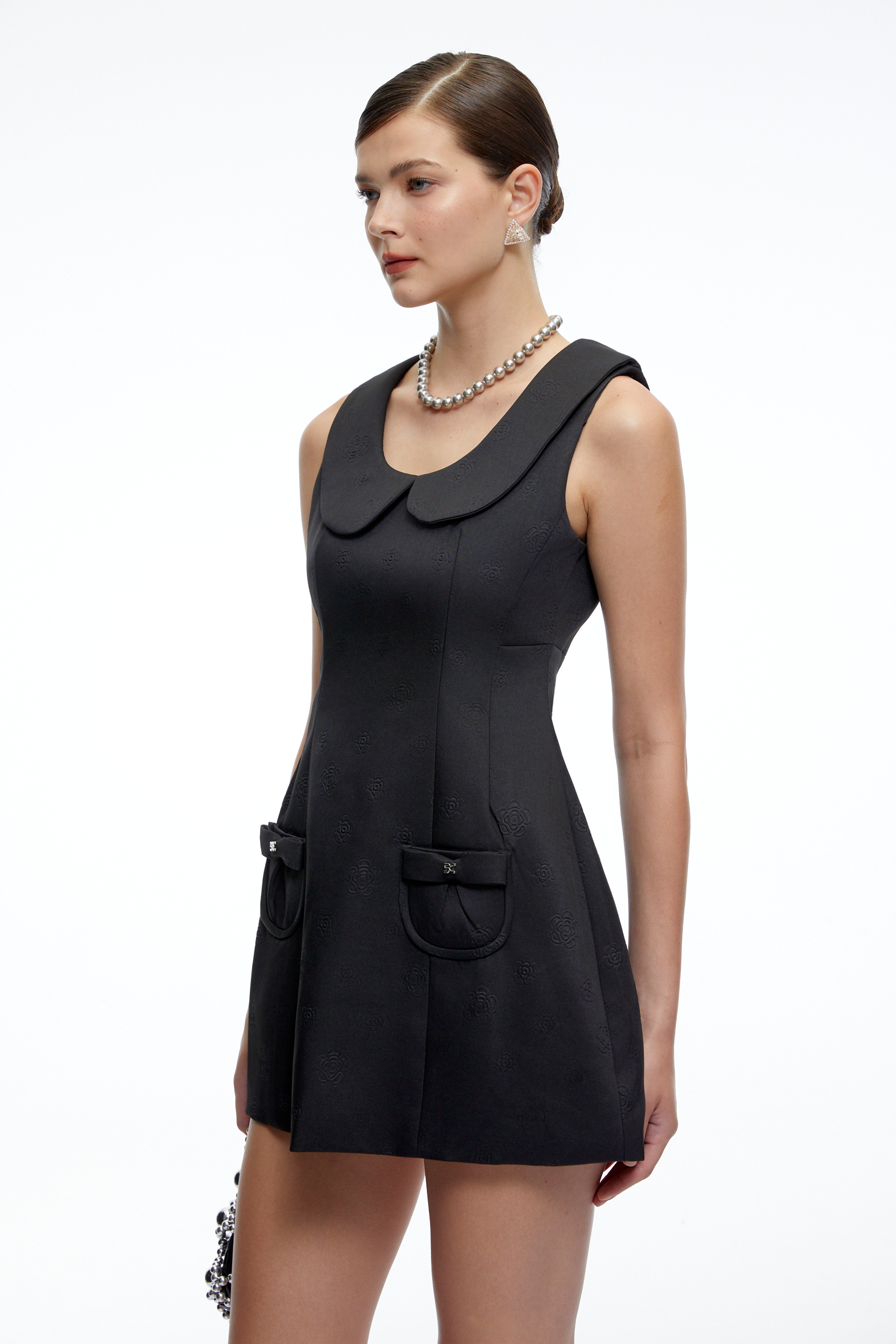 Brooke Black Sleeveless Mini Dress with Pockets