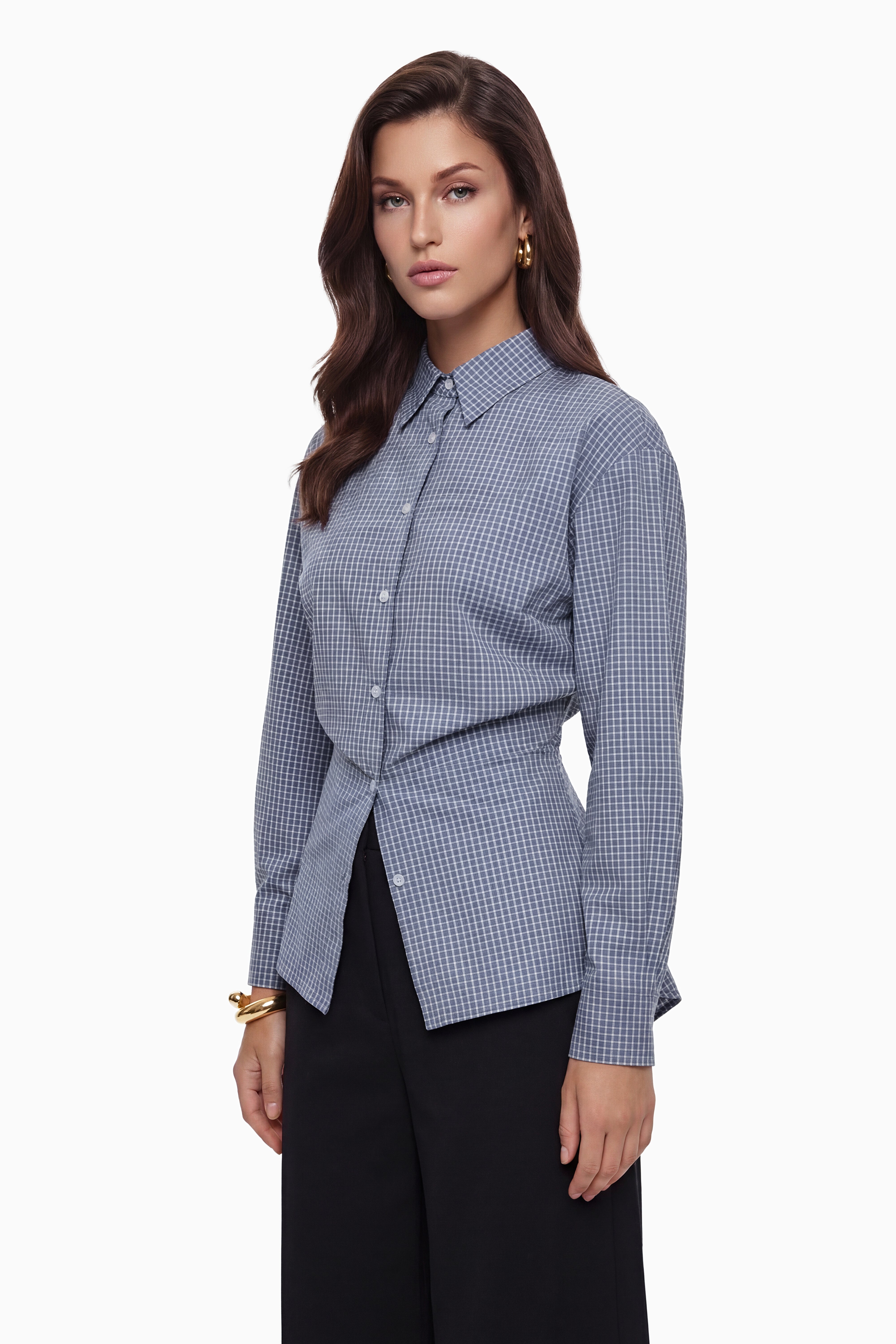 Chemise à boutons Brooke Blue (Vente définitive)