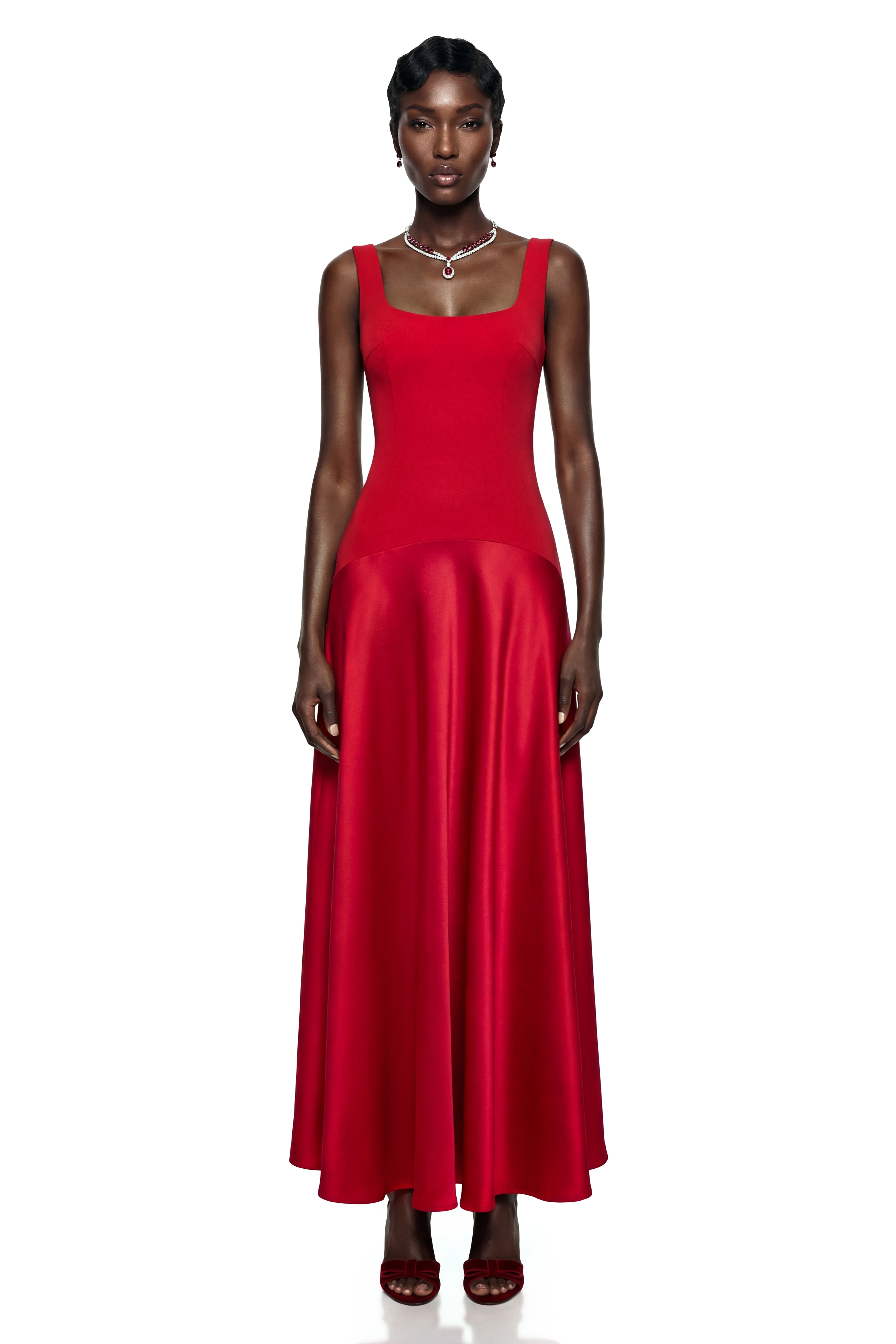 Robe longue sans manches à encolure carrée Brynja