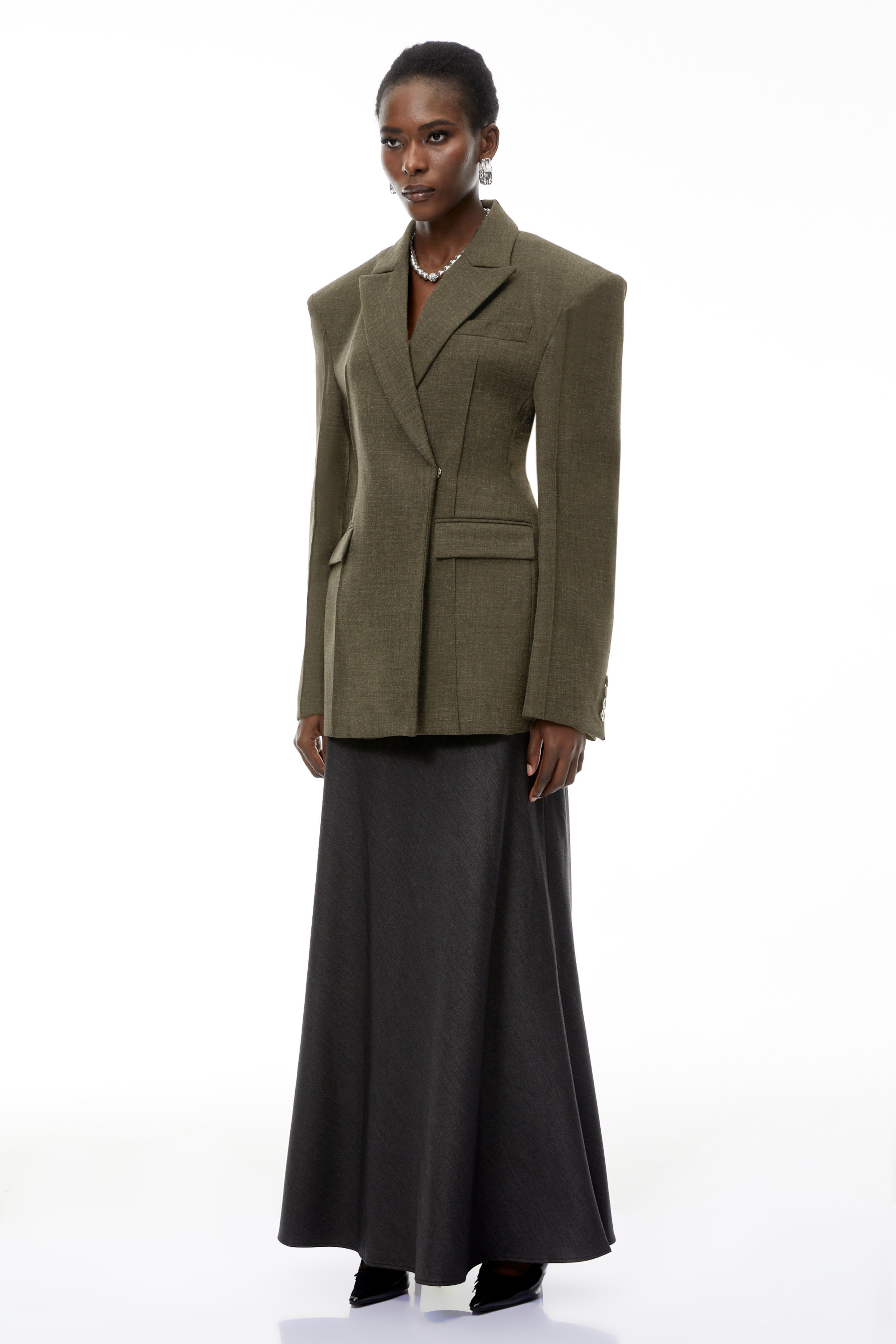 Caspian Green Asymmetrical Oversize Blazer (Final Sale)