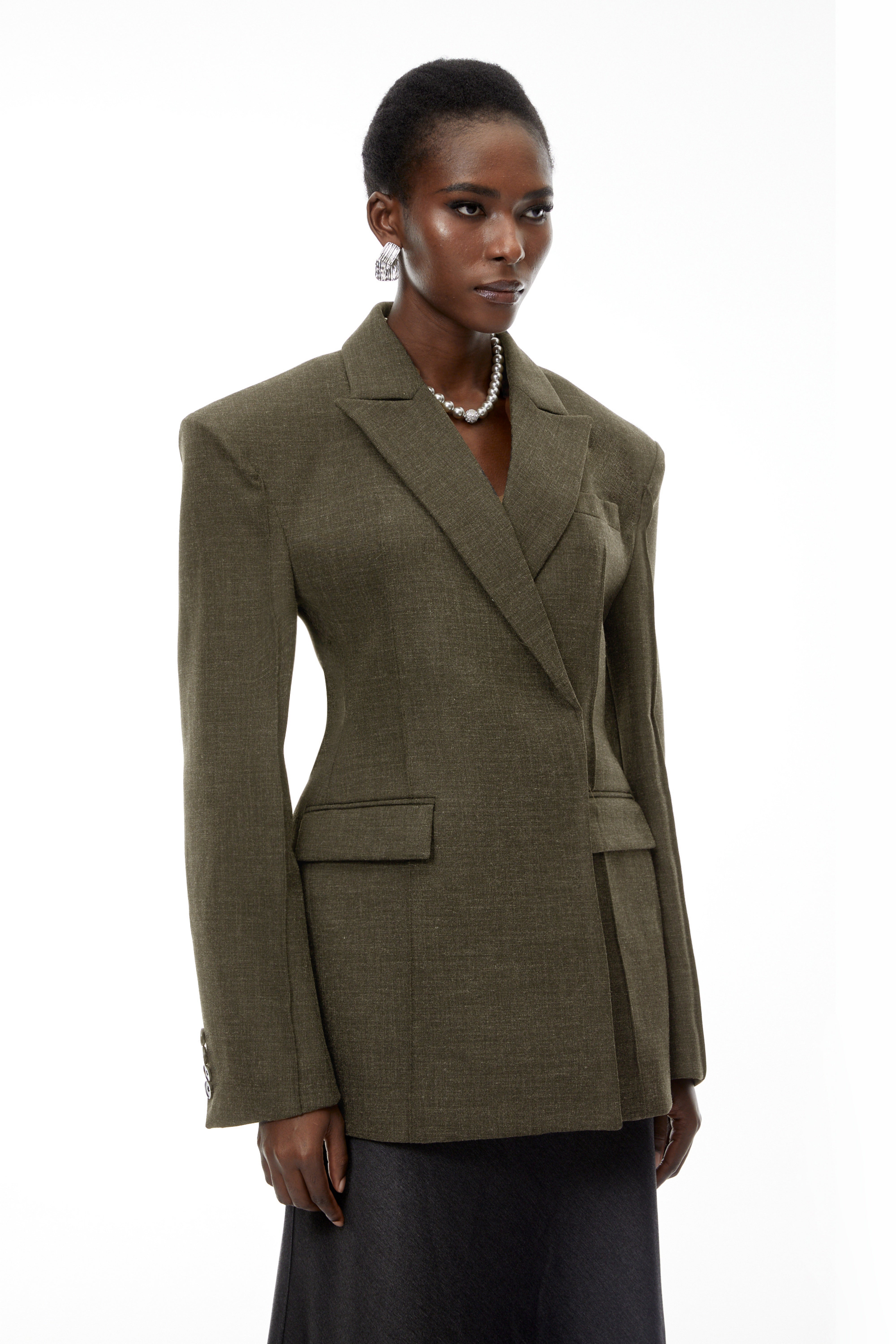 Caspian Green Asymmetrical Oversize Blazer (Final Sale)