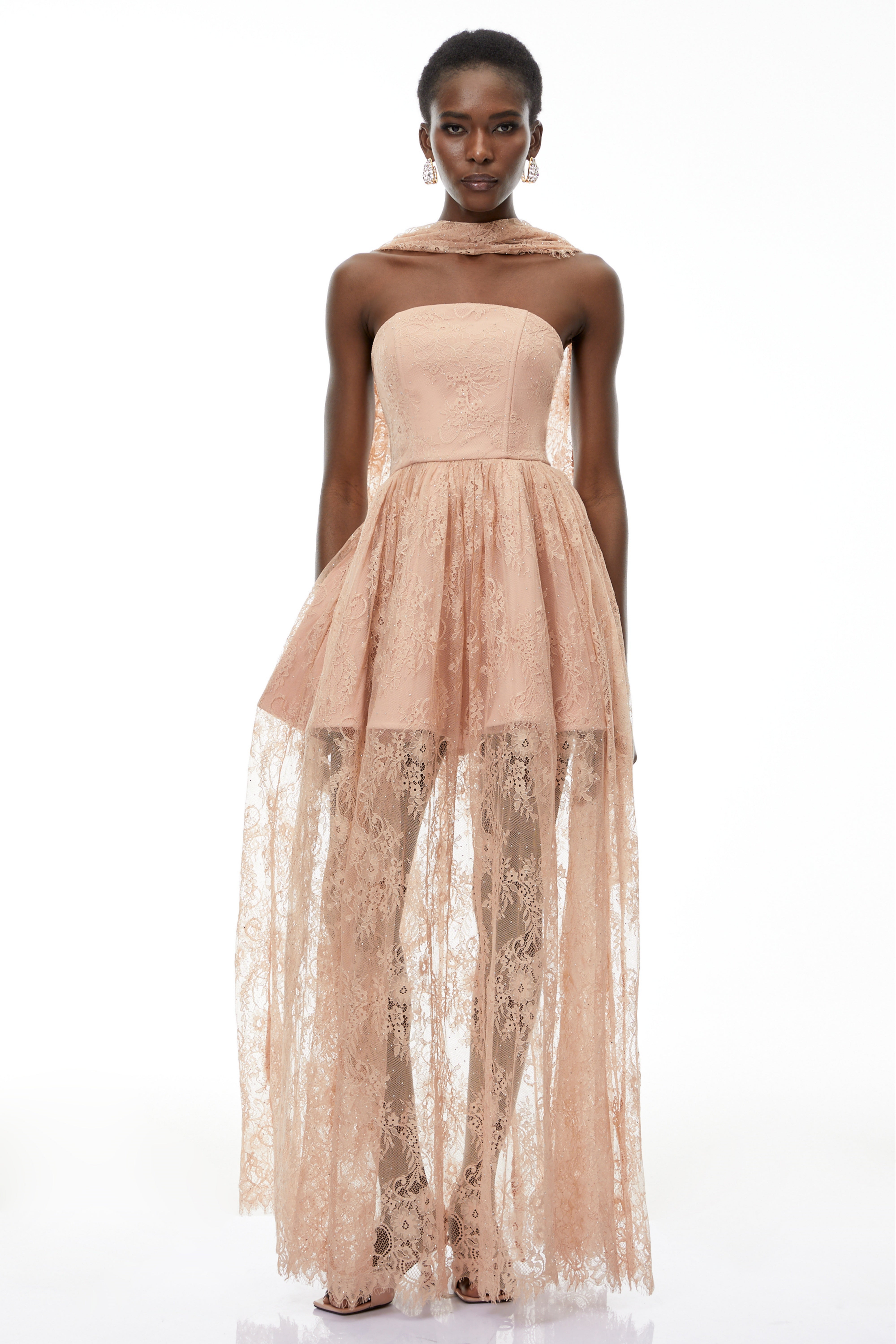 Cassidy Pink Floral Appliqué Maxi Dress (Final Sale)