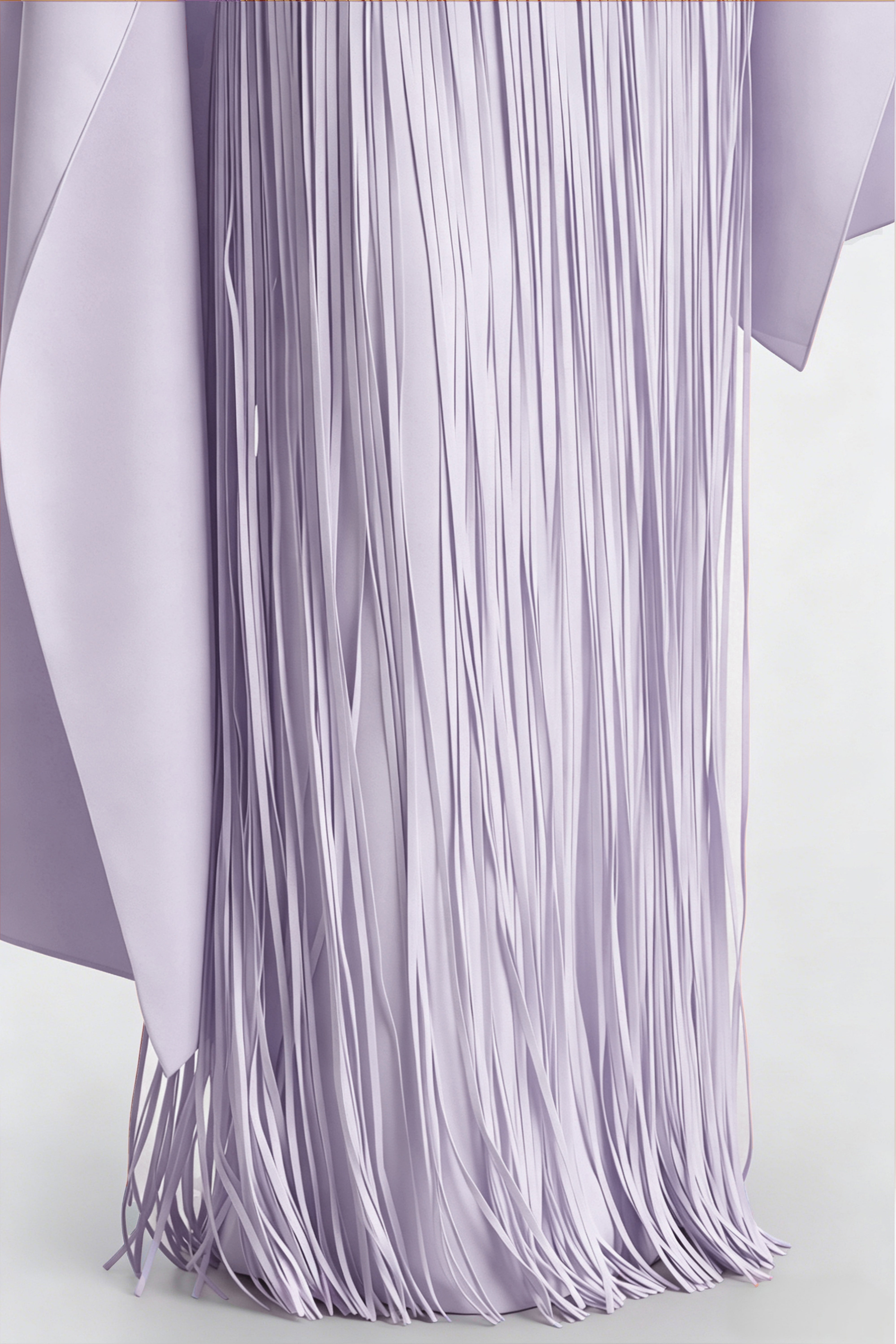 Cayetana Lilac Fringe Maxi Dress with Cape Effect (Final Sale-US Only)