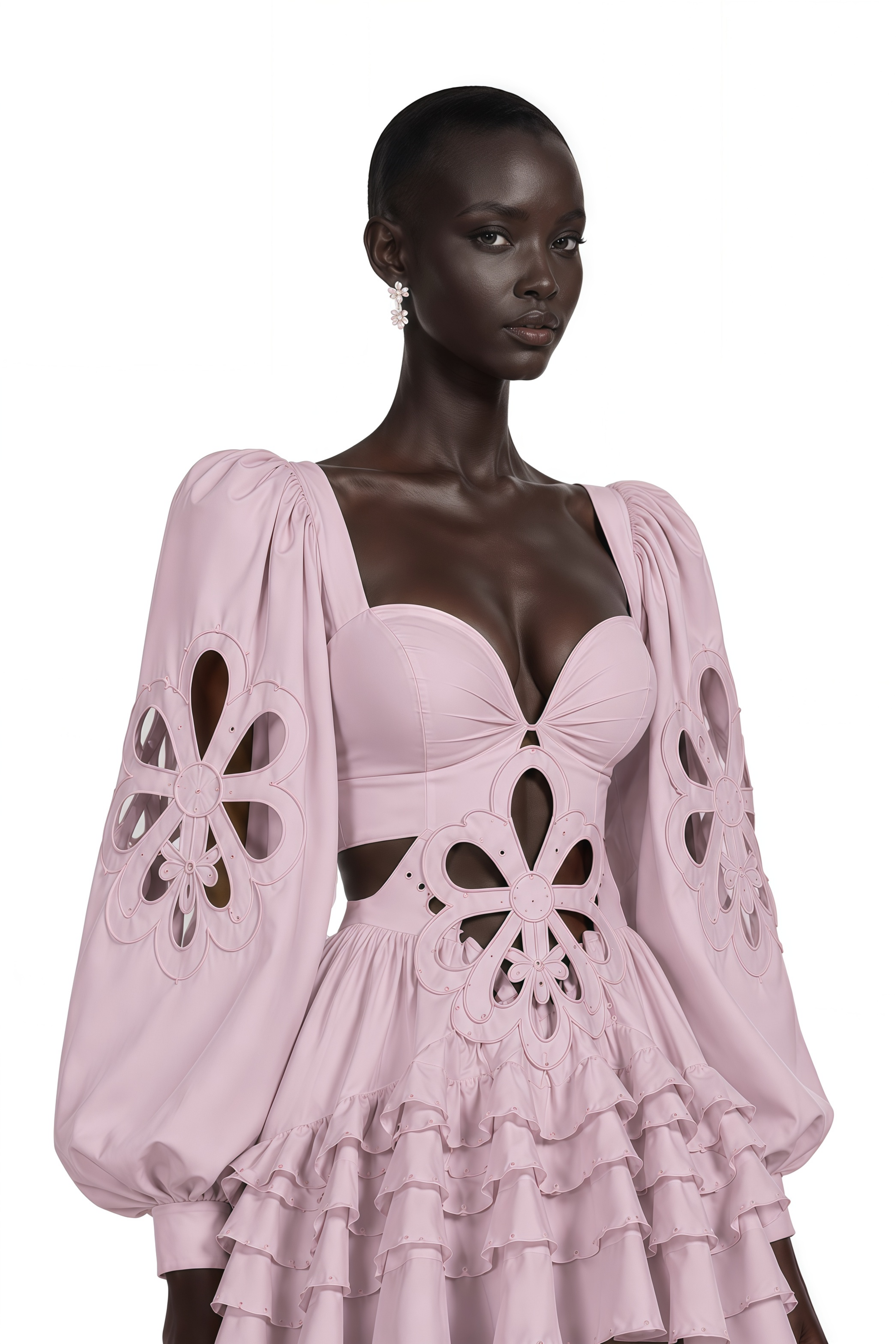 Charles Pink Cut-Out Asymmetrical Maxi Dress