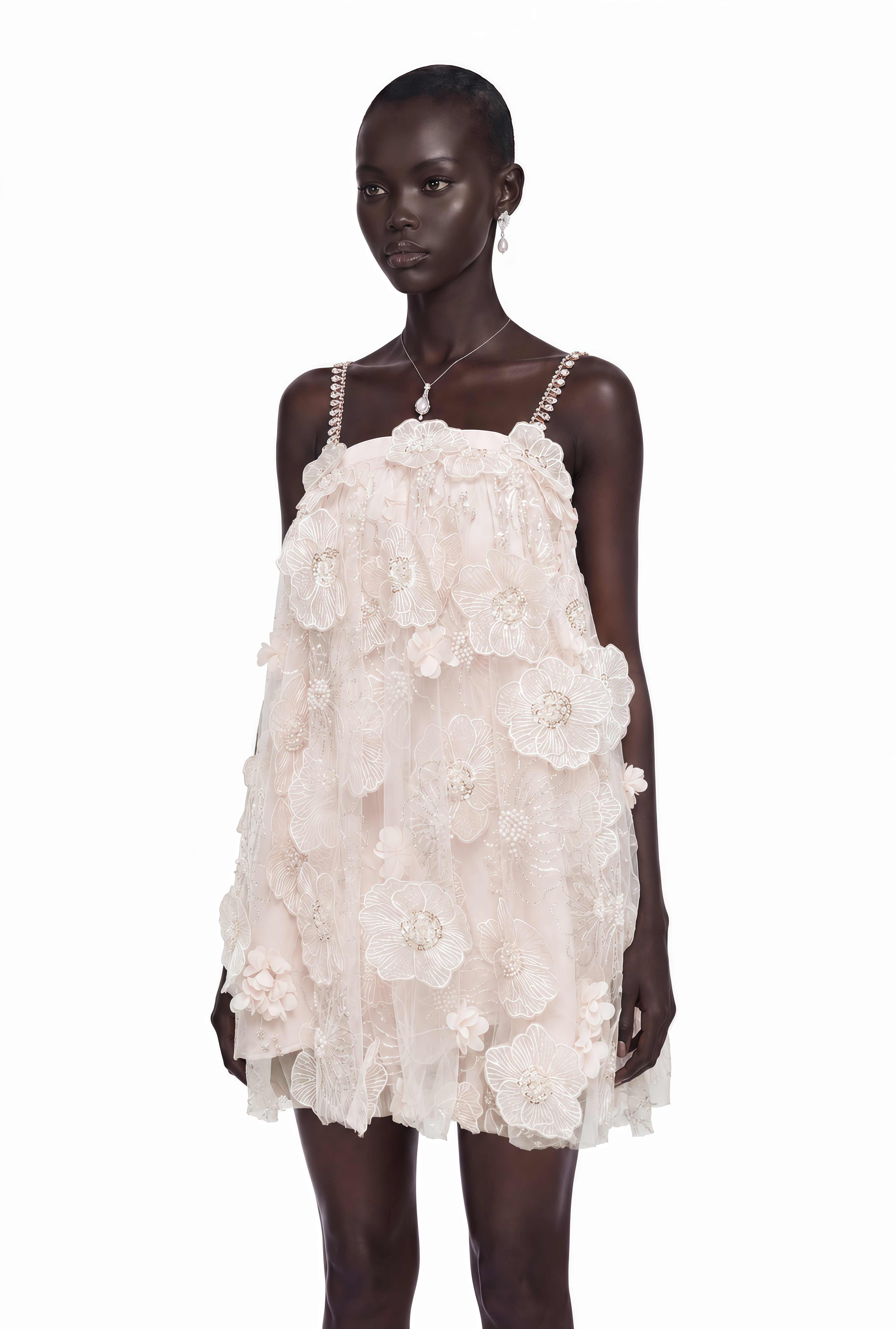 Mini-robe à fleurs ornée de cristaux « Valérie »
