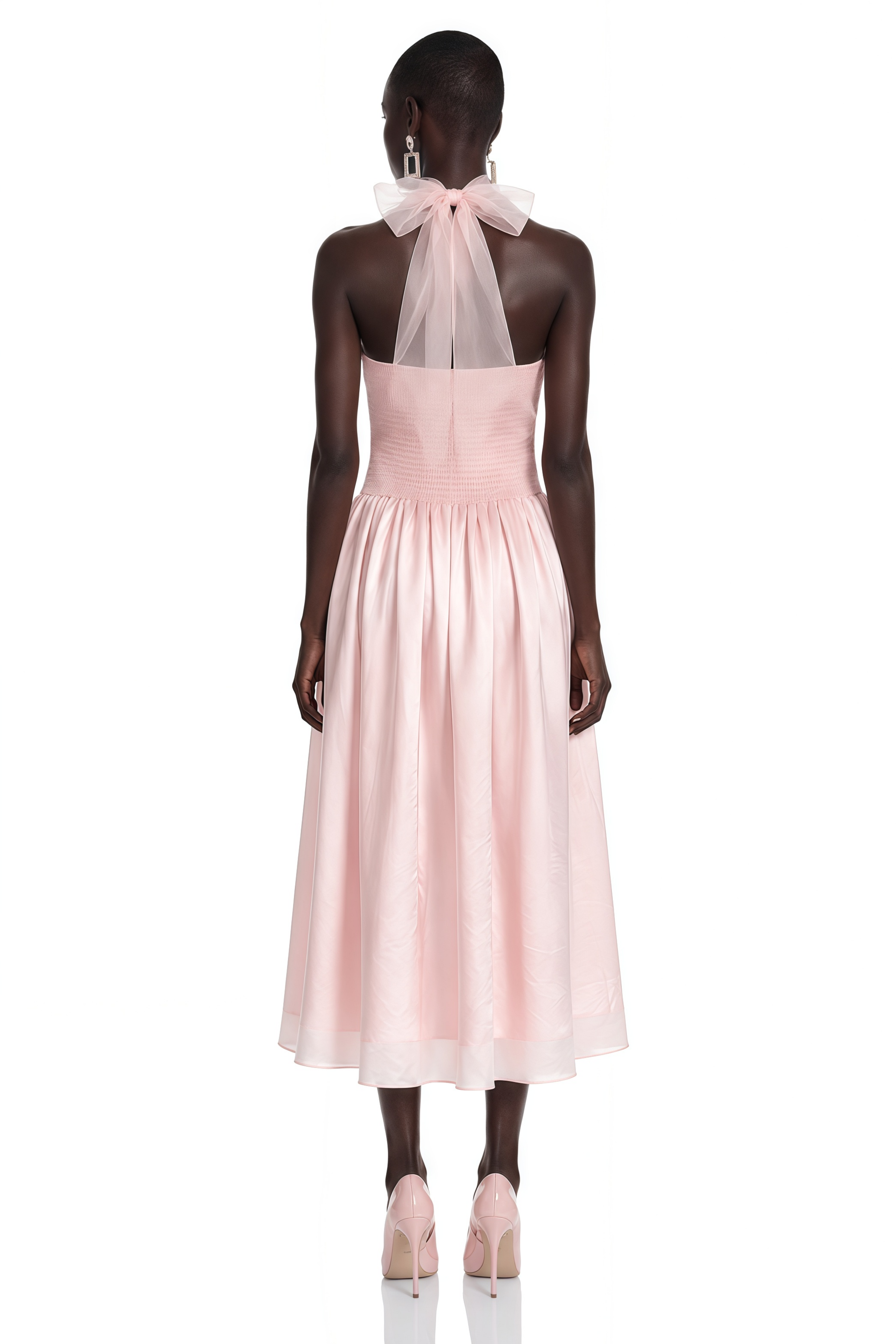 Constantia Pink Halterneck Sequin Midi Dress