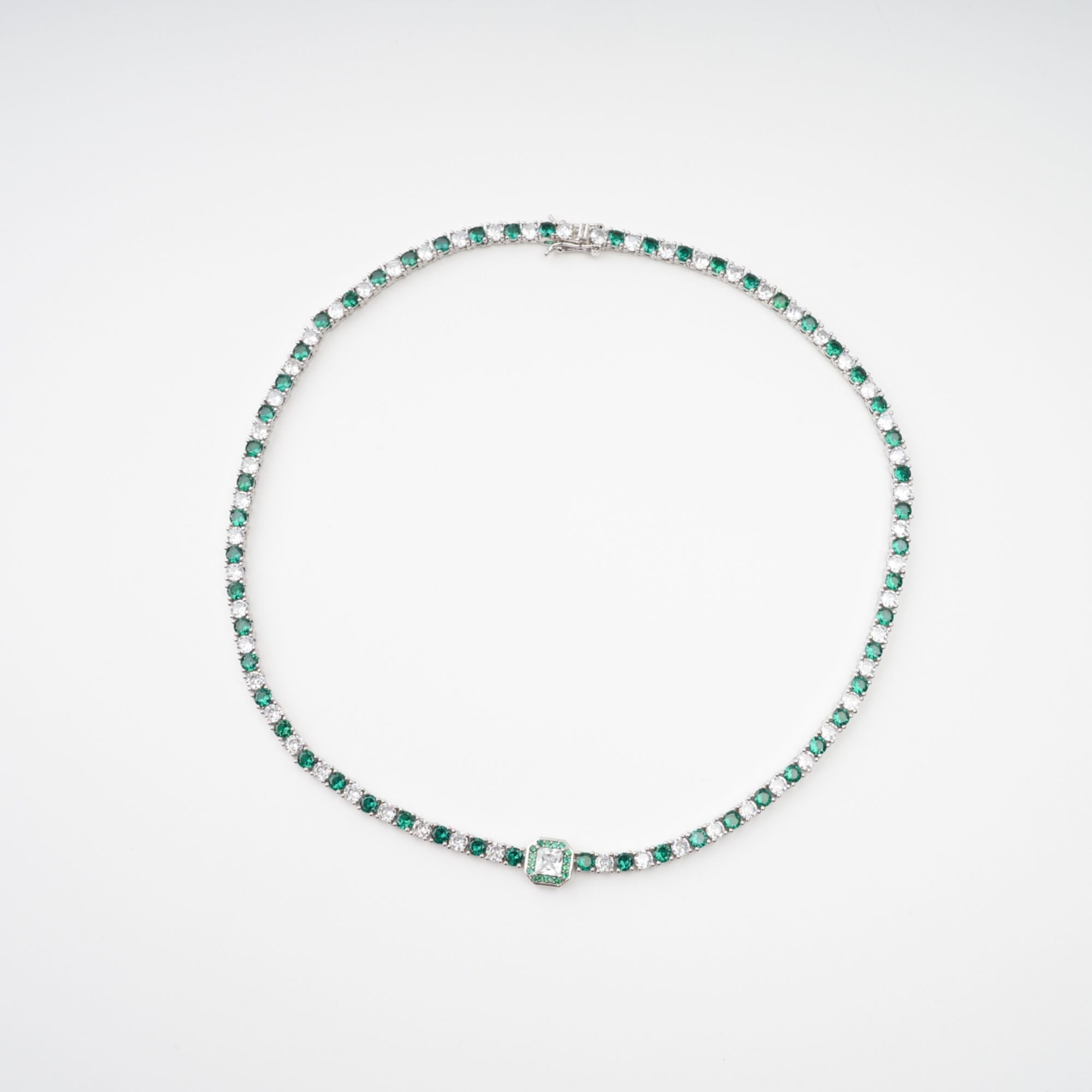 Héloïse Green Crystal Embellished Necklace (Final Sale)