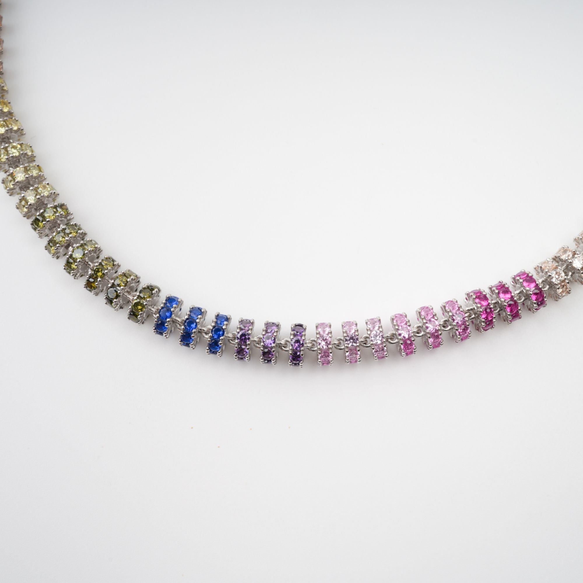 Sandrine Multicolor Crystal Embellished Sterling Silver Necklace (Final Sale)