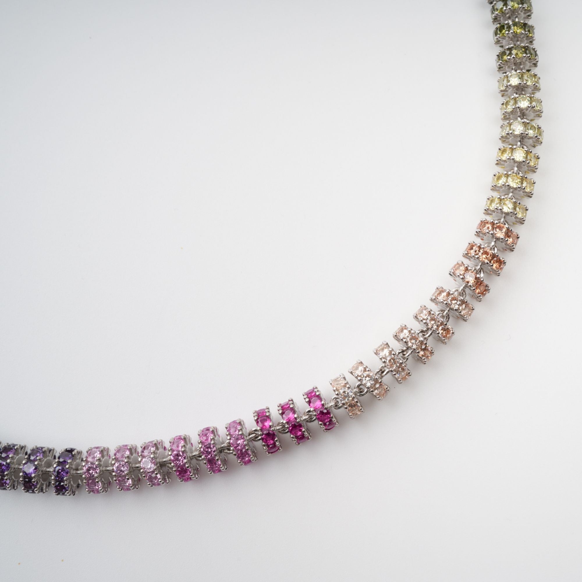 Sandrine Multicolor Crystal Embellished Sterling Silver Necklace (Final Sale)