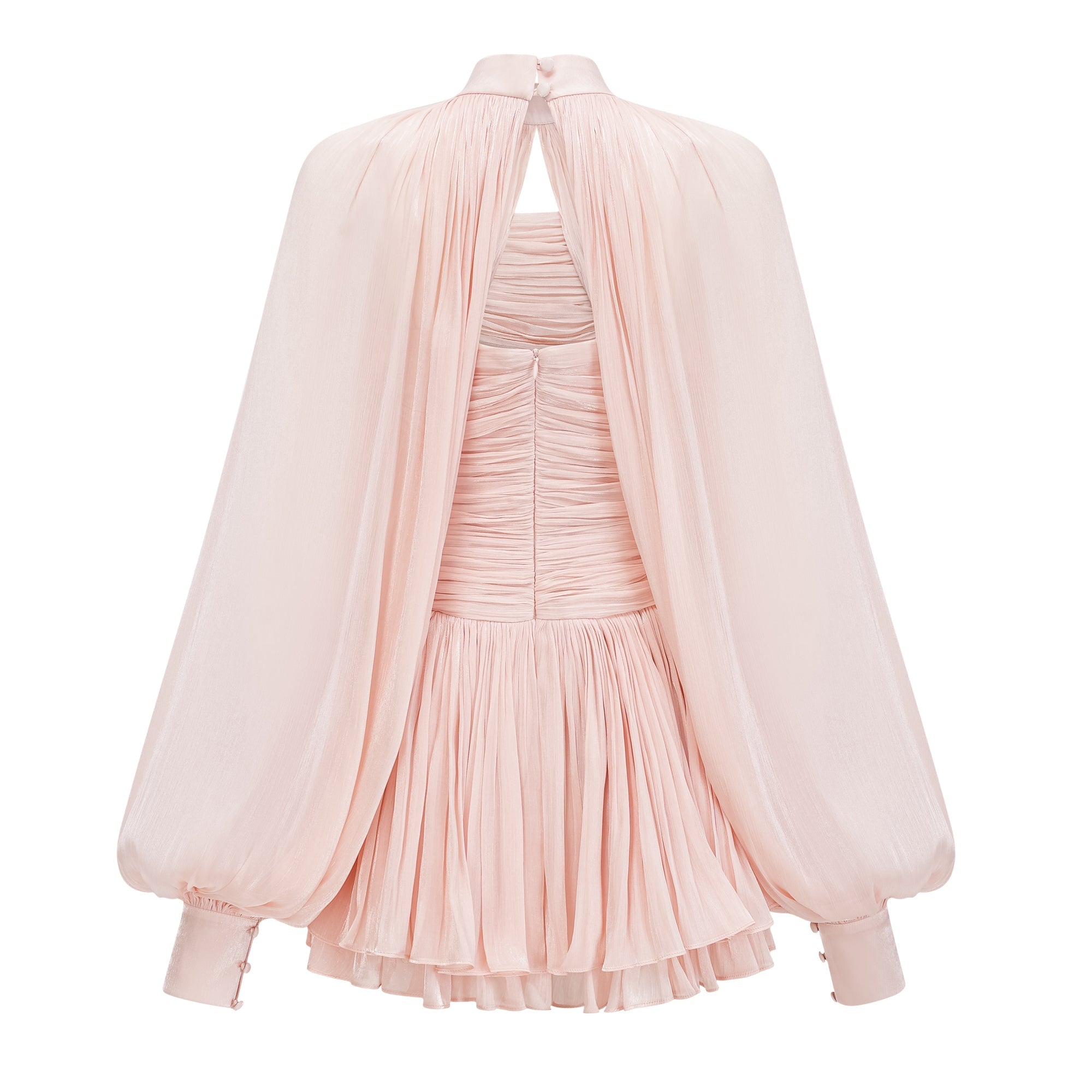 Pink Glossy Cape & Dress
