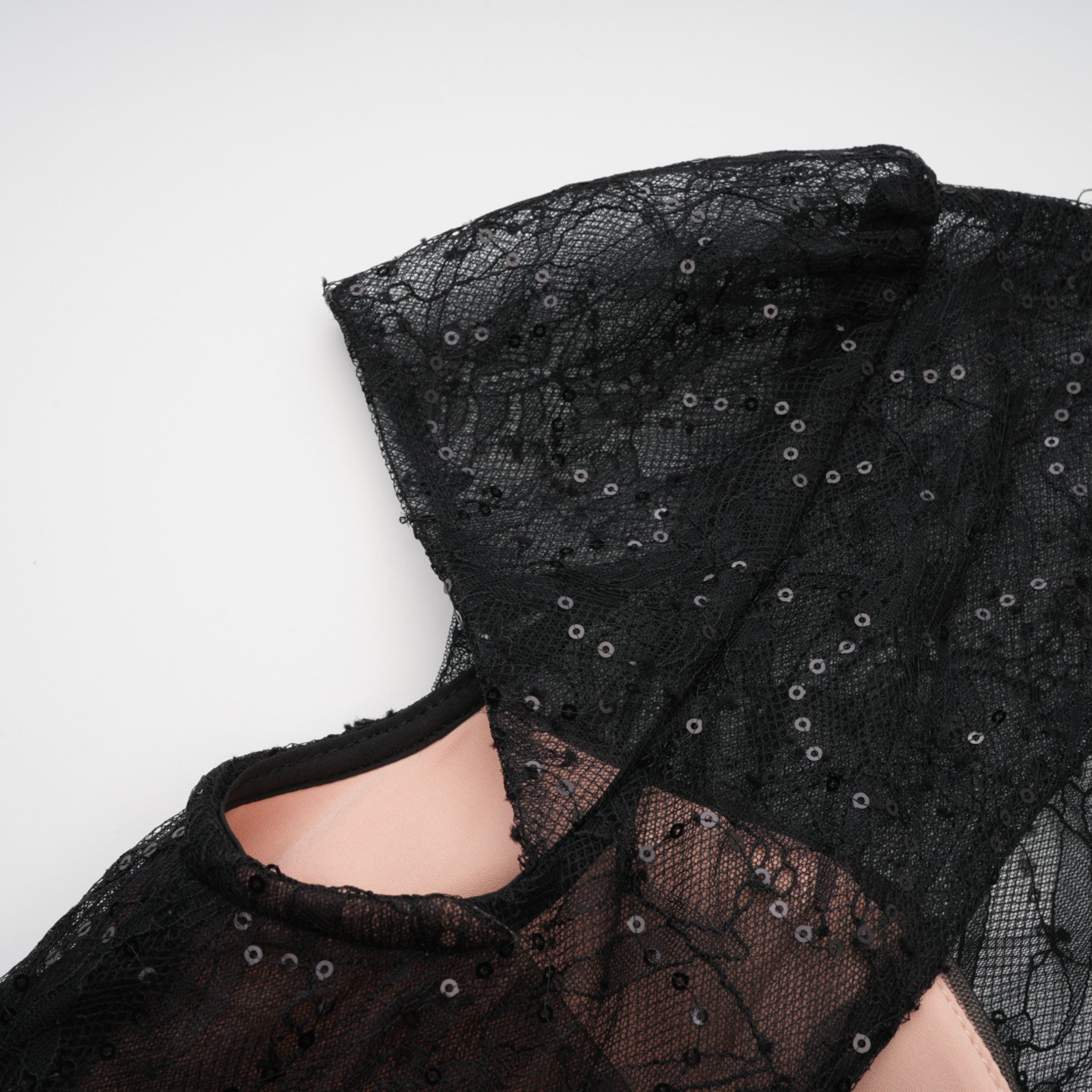 Velia Black Lace Glitter Tulle Maxi Gown (Final Sale-US Only)
