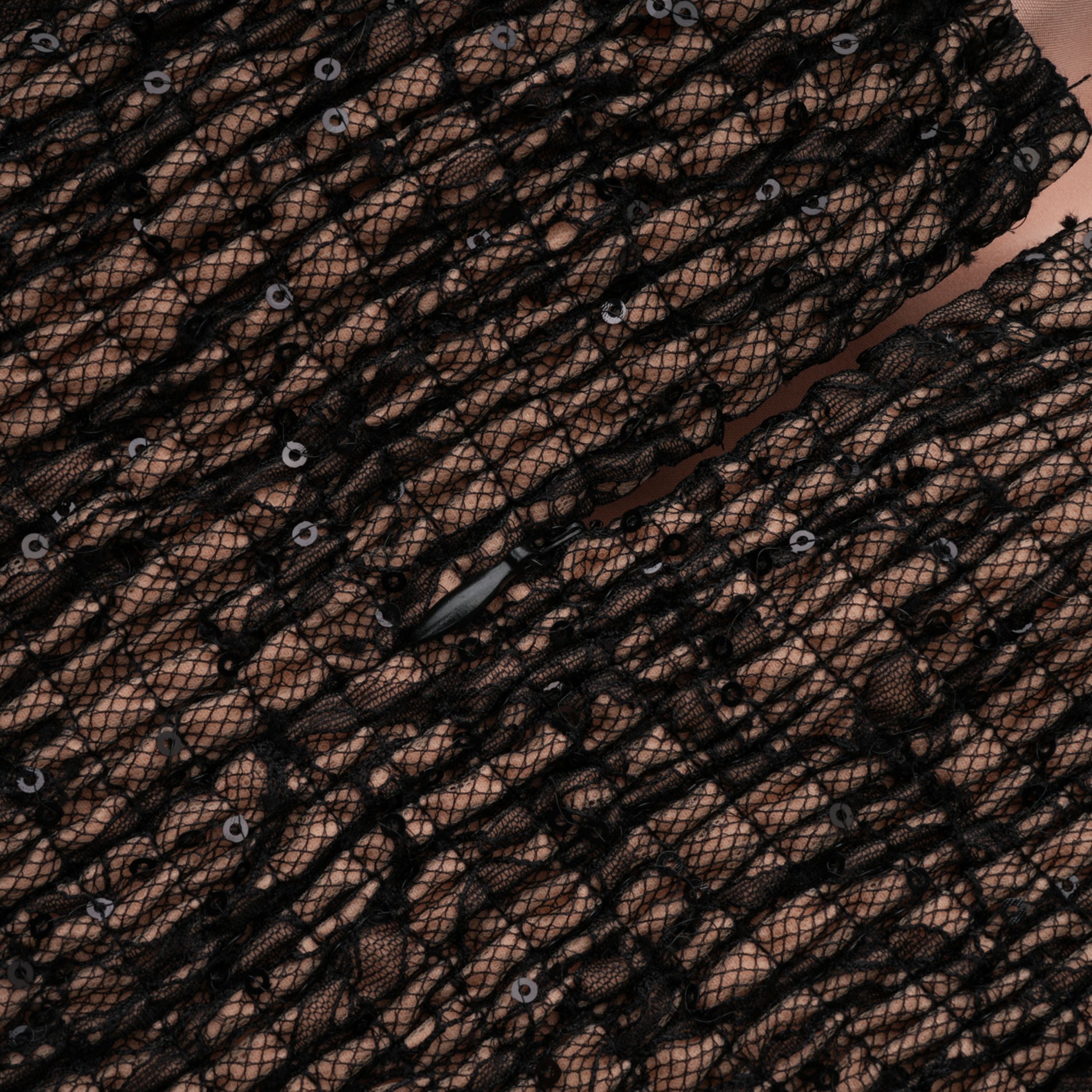 Velia Black Lace Glitter Tulle Maxi Gown (Final Sale-US Only)