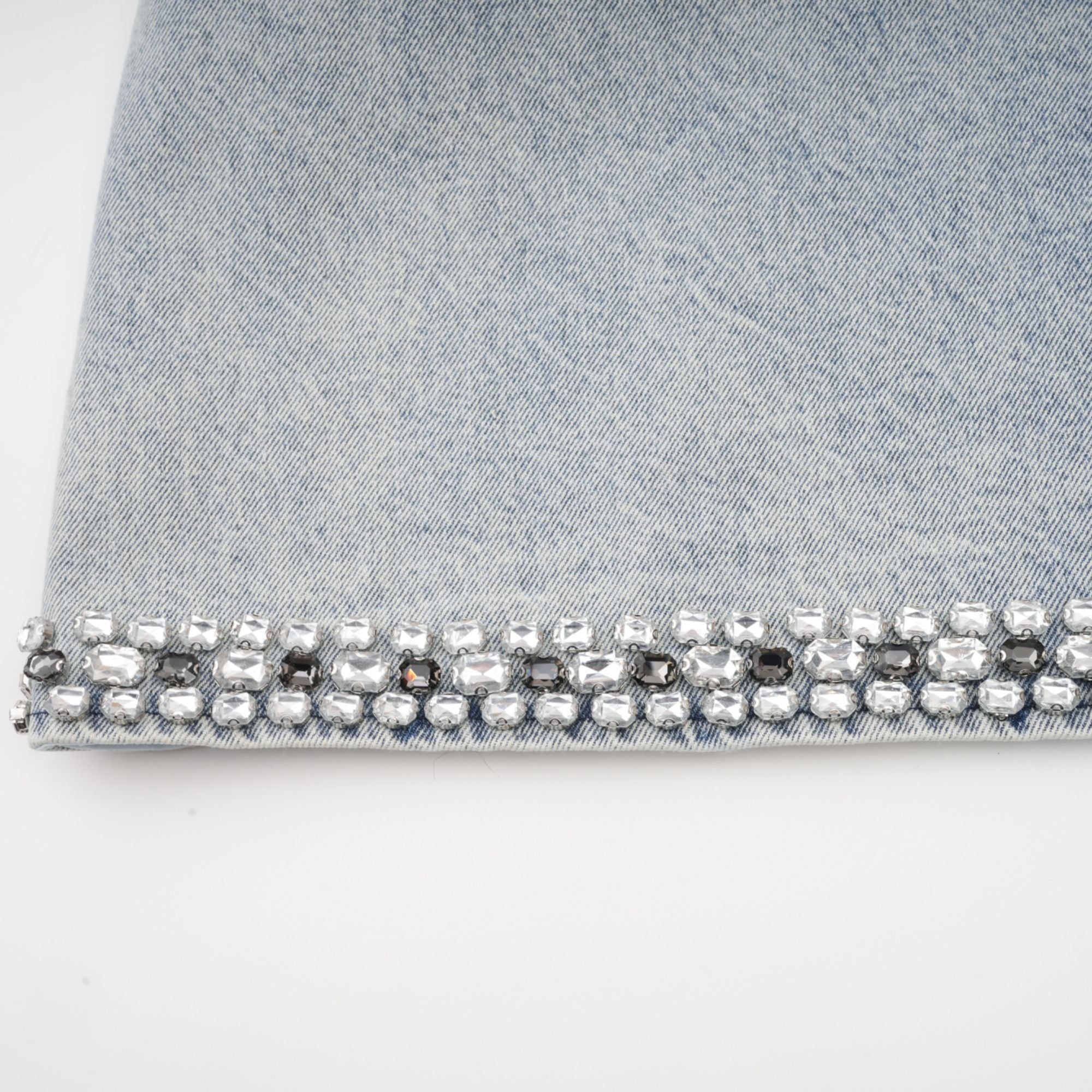 Daphné blue crystal sleeveless denim mini dress (Final Sale-US Only)