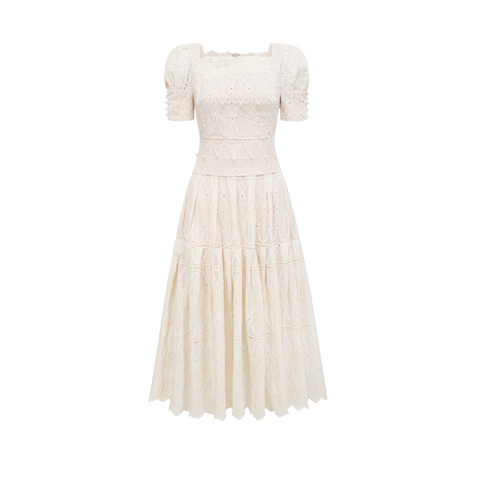 Anaïs faux-pearl embellished cut-out midi dress（Final Sale）