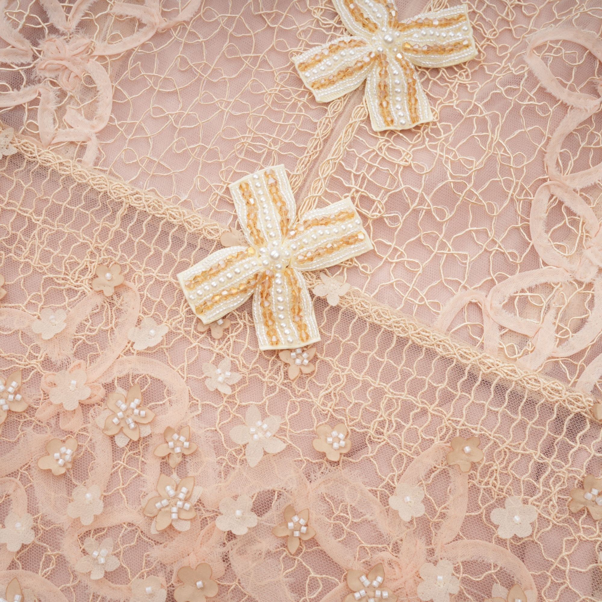 Bérengère Neutrals Faux-flower Crochet Midi Dress (Final Sale-US Only)