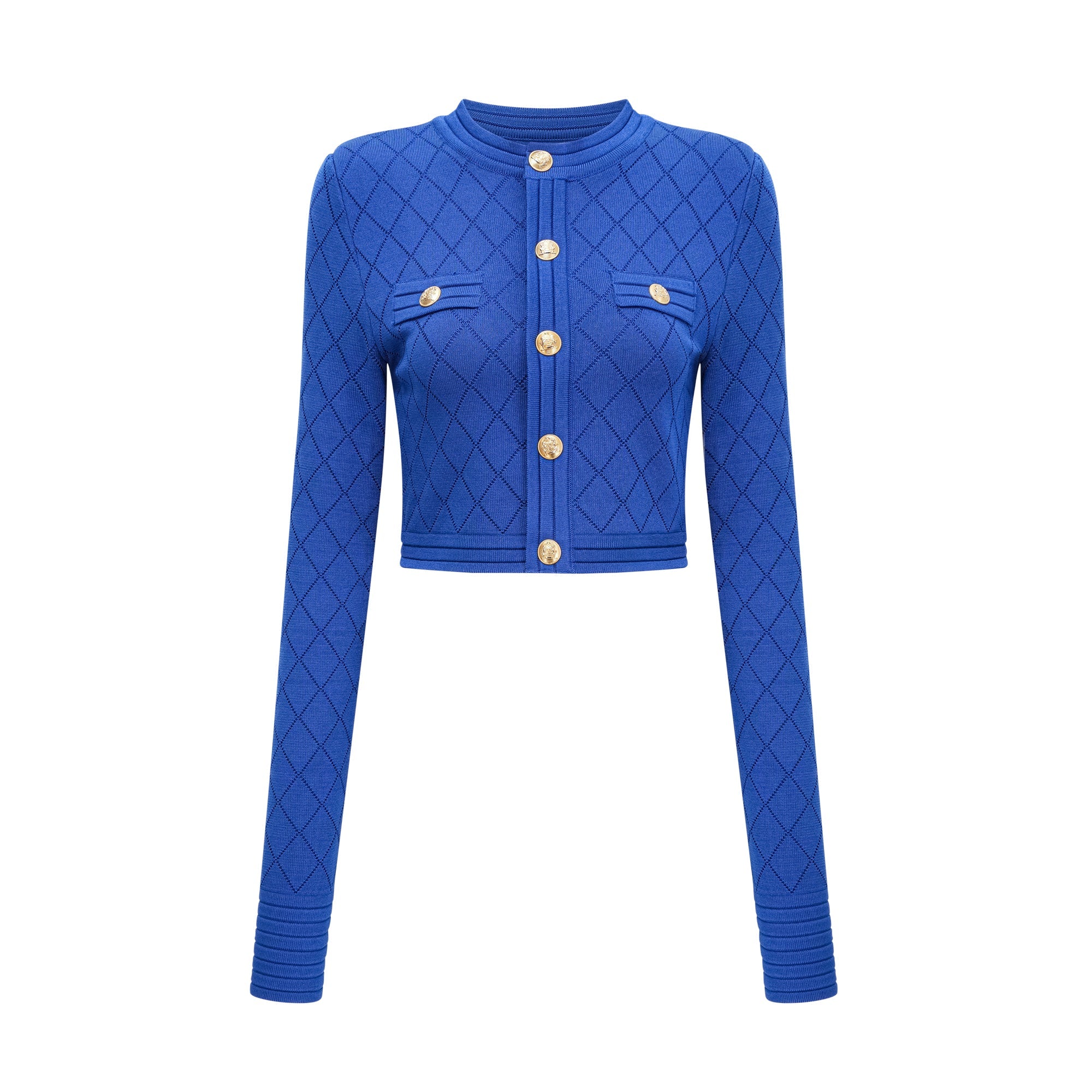 Maëlys blue button-detail knitted top & skirt matching set (Final Sale)
