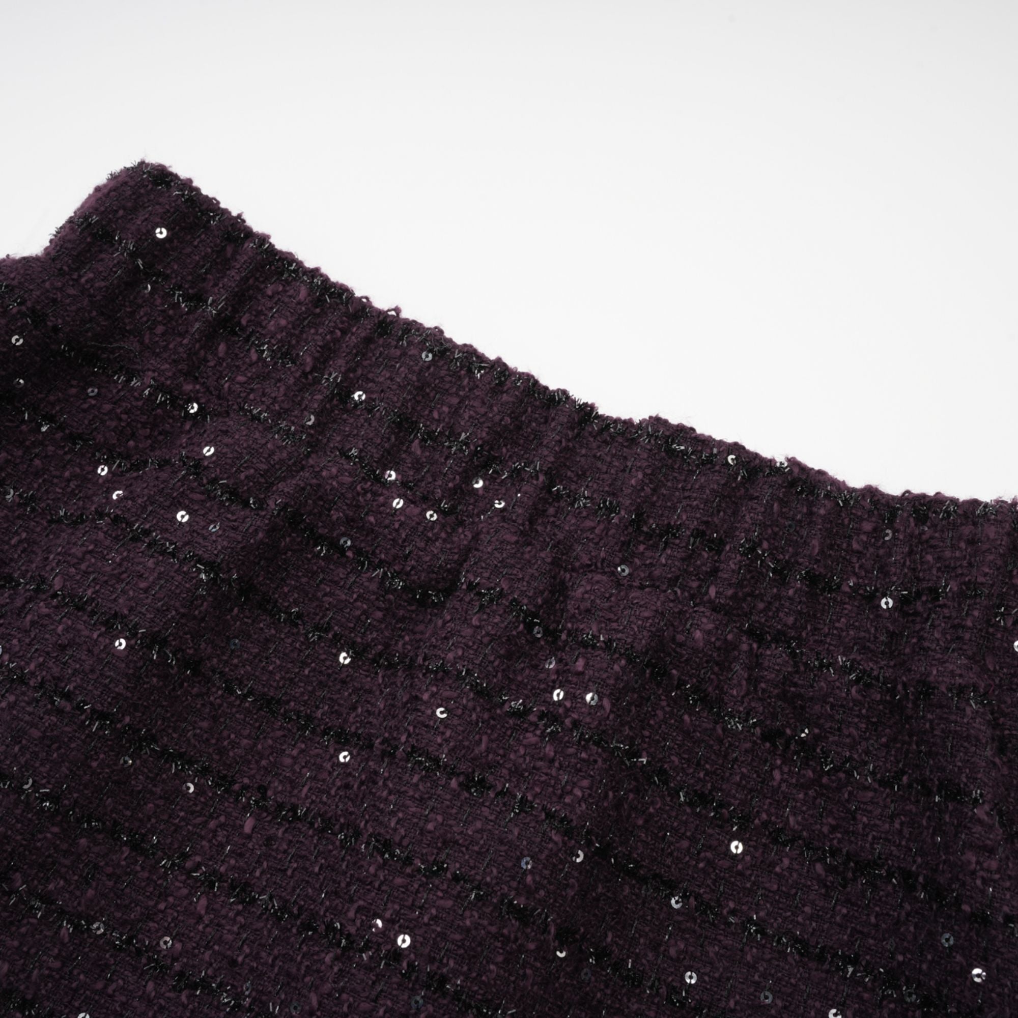 Brigitte purple sequined tweed jacket & skirt matching set (Final Sale-US Only)