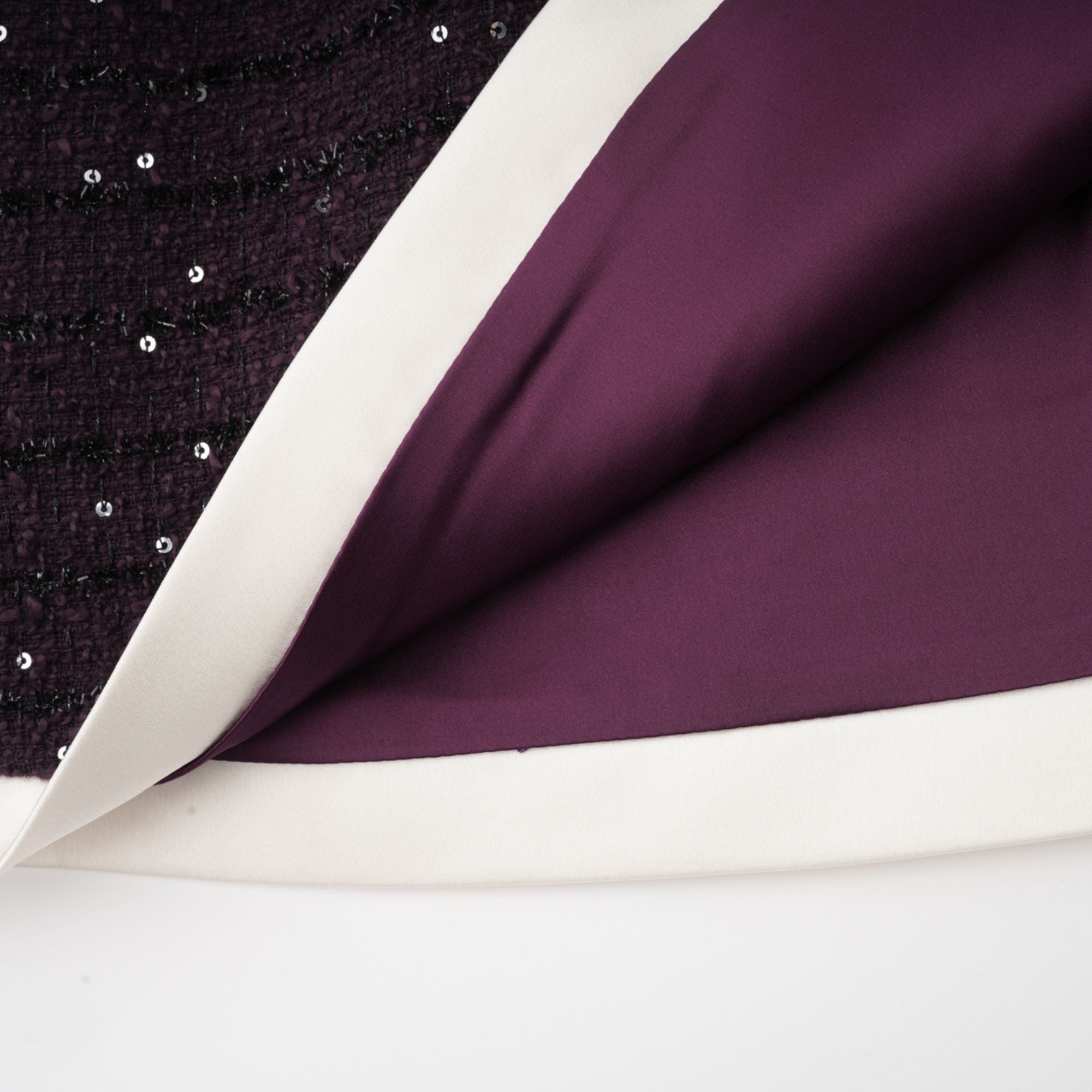 Brigitte purple sequined tweed jacket & skirt matching set (Final Sale-US Only)
