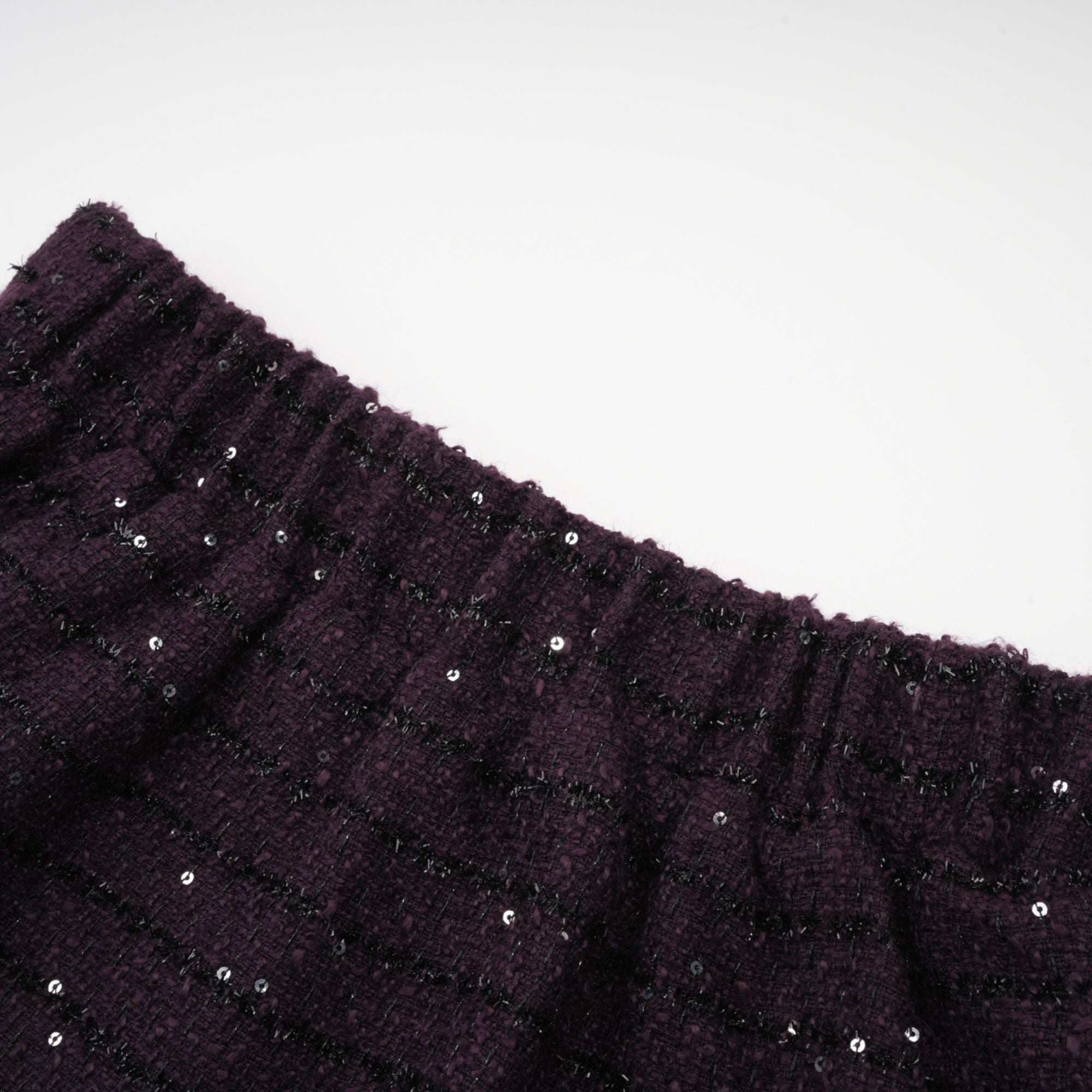 Brigitte Purple Sequined Tweed Jacket & Skirt Matching Set