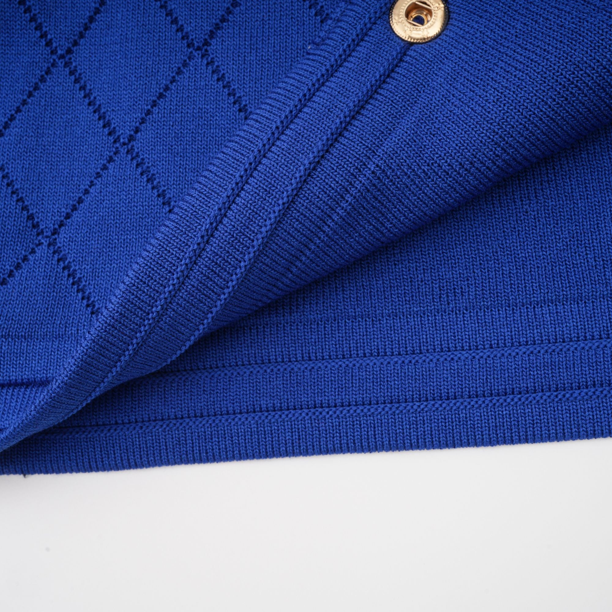 Maëlys blue button-detail knitted top & skirt matching set (Final Sale)