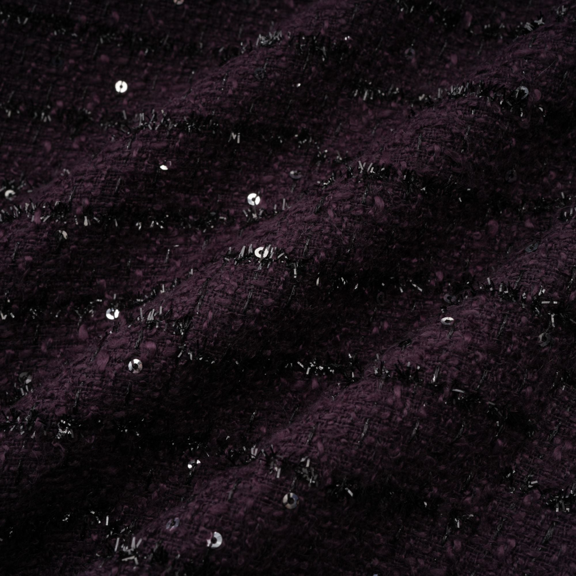 Brigitte purple sequined tweed jacket & skirt matching set (Final Sale-US Only)