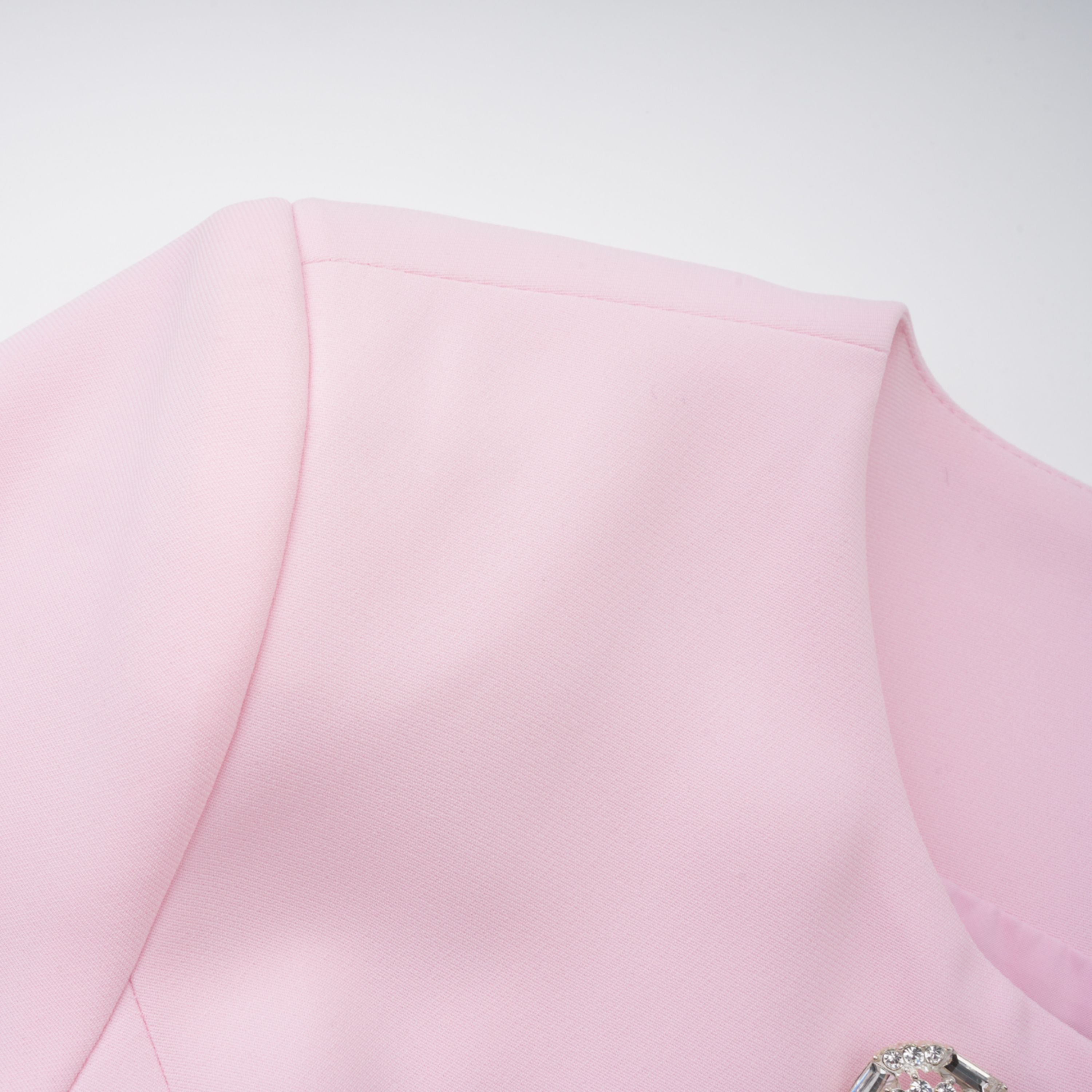 Freja Pink Feather Trim Mini Blazer Dress (Final Sale)