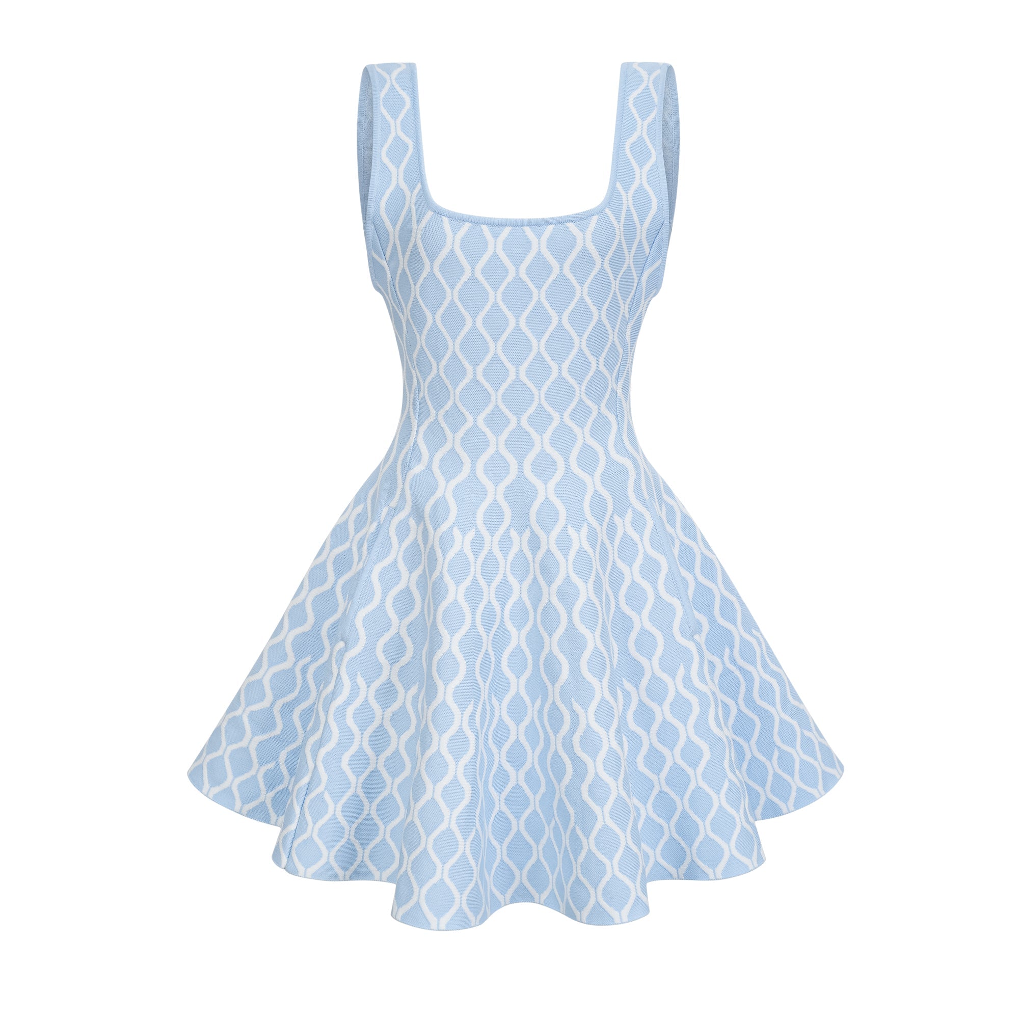 Mini-robe sans manches à motif jacquard Hélène
