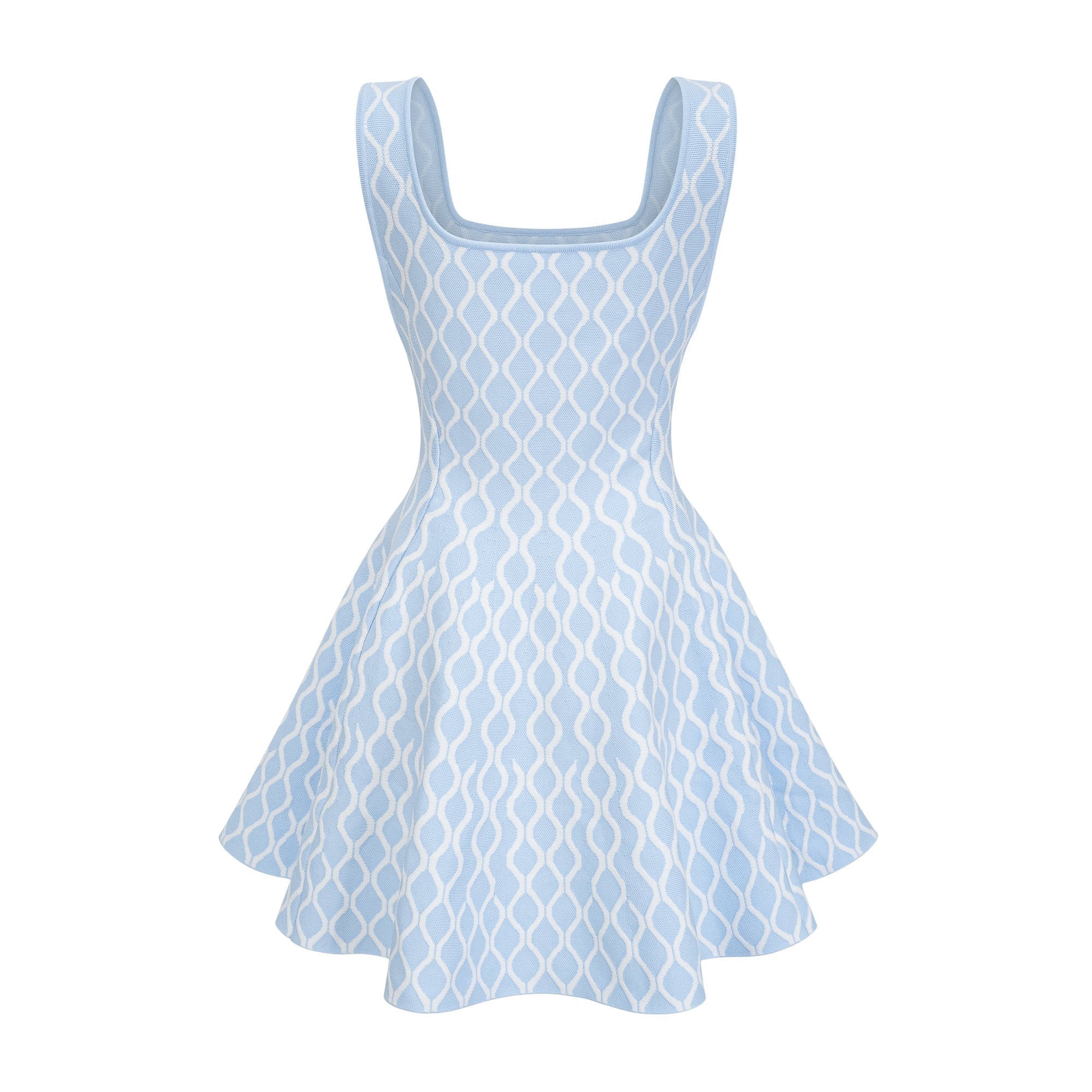 Mini-robe sans manches à motif jacquard Hélène