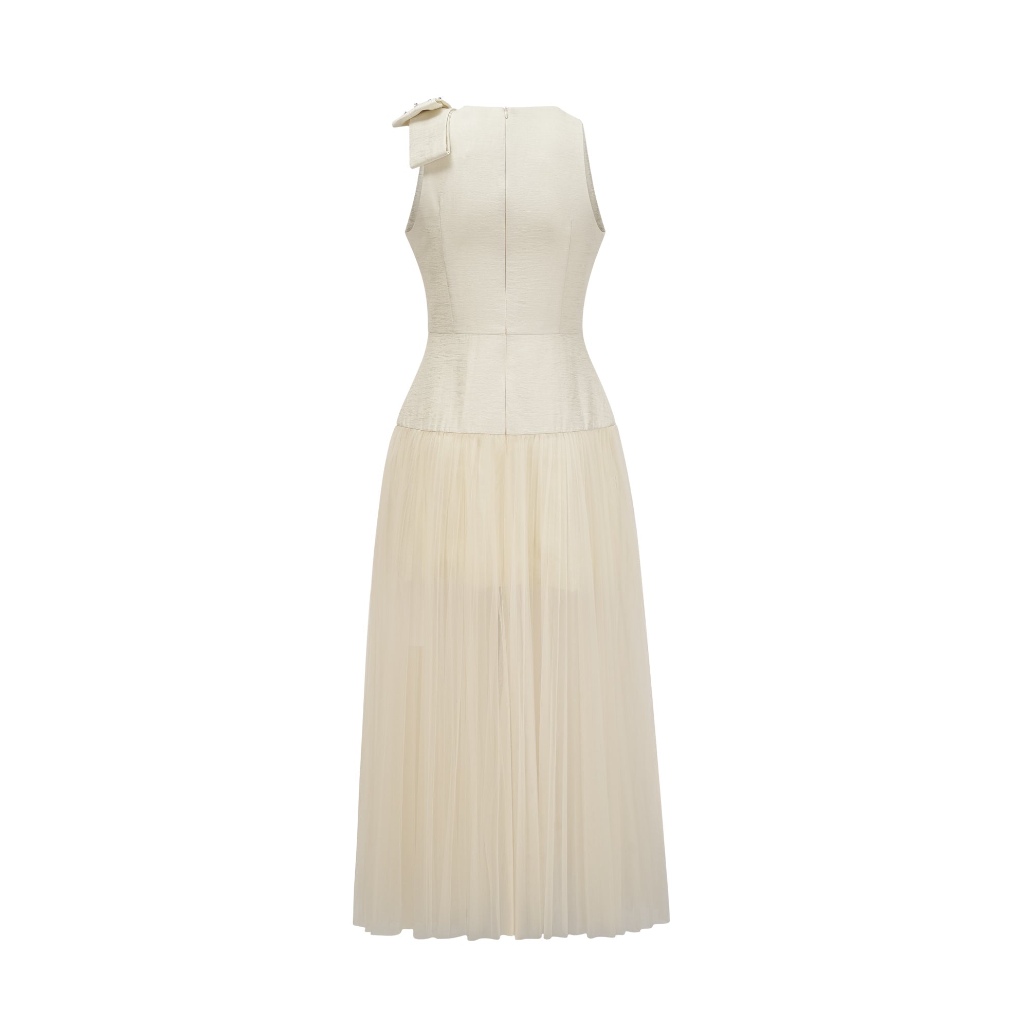 Thérèse bowknot tulle-panelling midi dress in White (Final Sale-US Only)