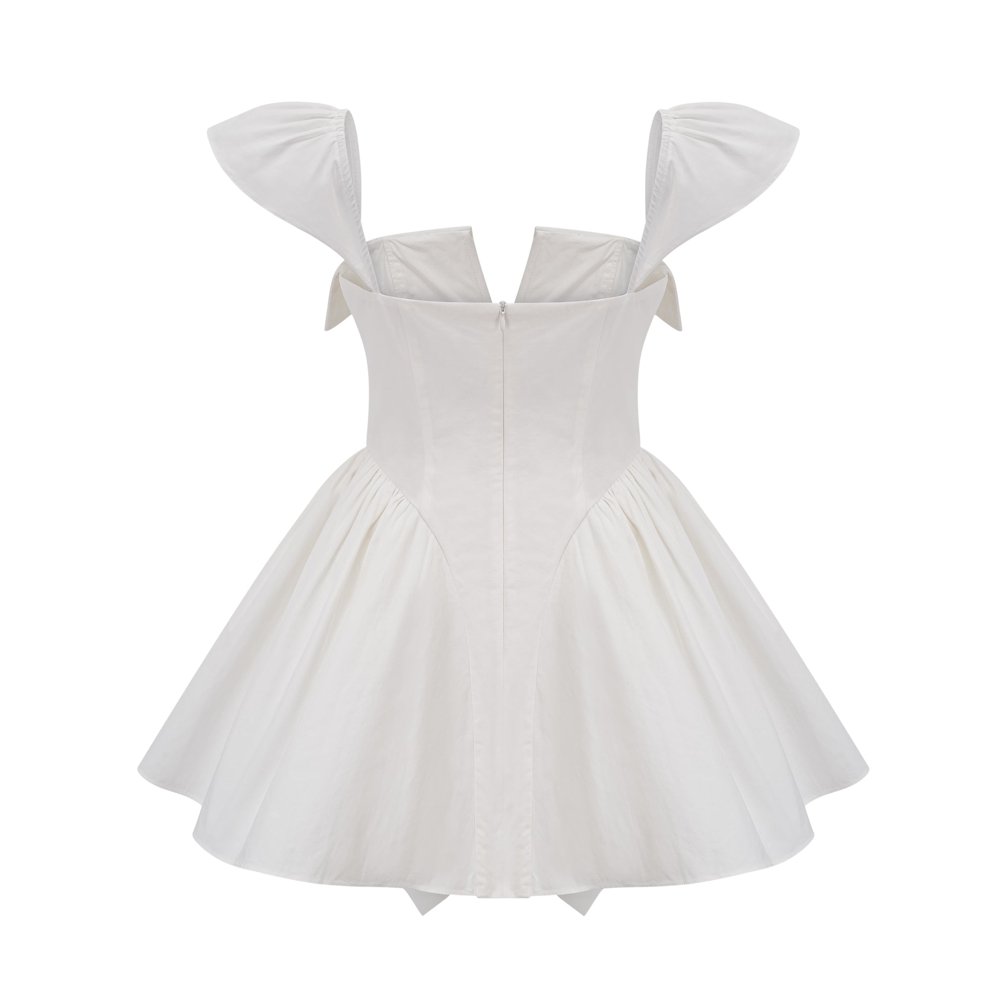 Julie white folded-neck bonded sleeveless mini dress (Final Sale-US Only)