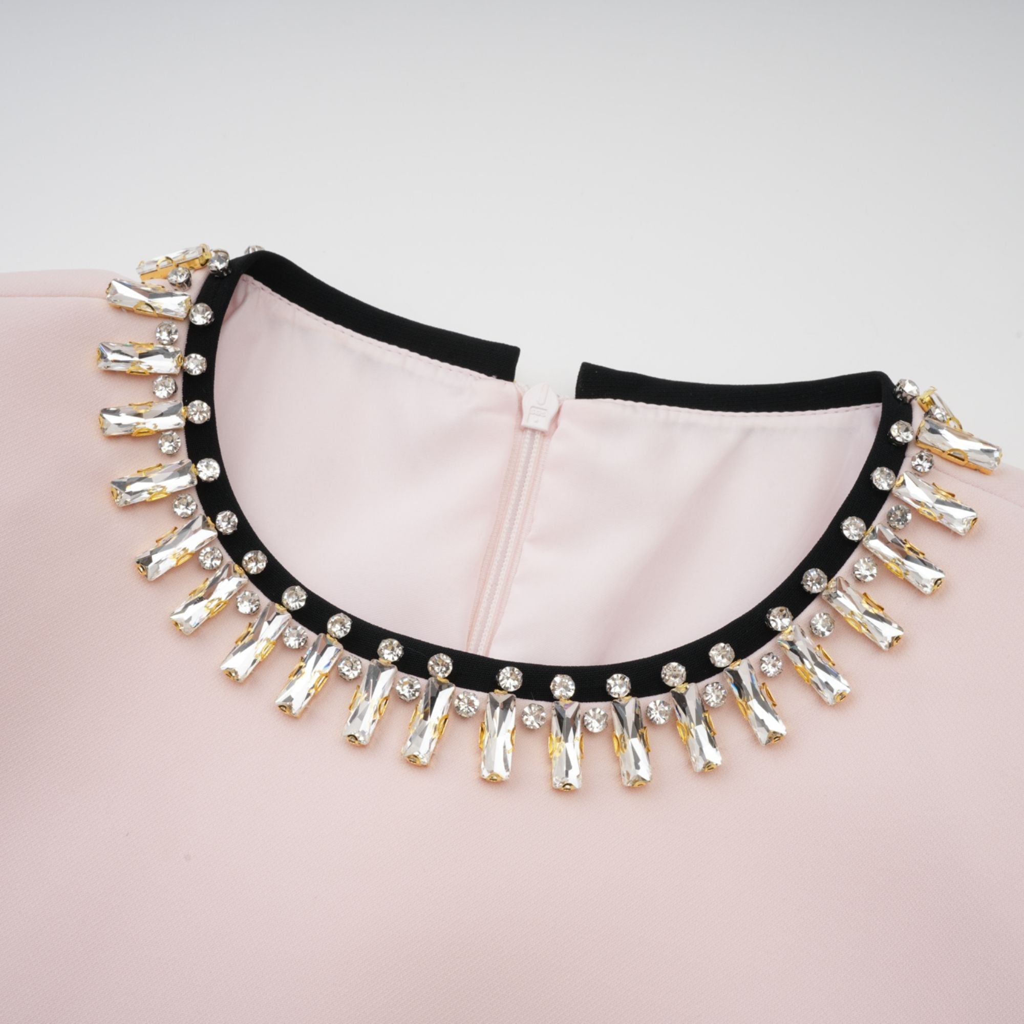 Anaïs pink crystal color-blocked midi dress (Final Sale)