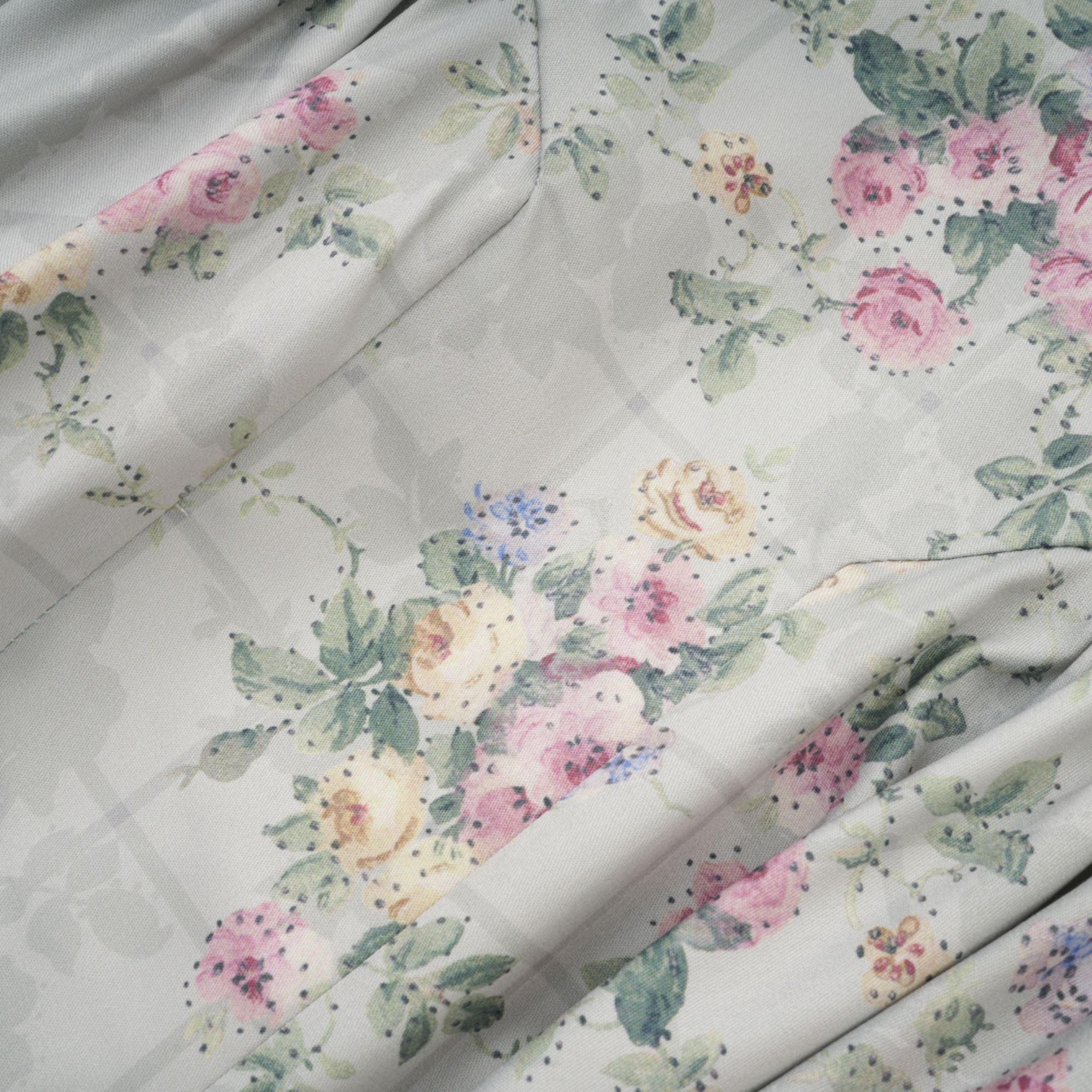 Prunelle sage-green floral-print shirred midi dress (Final Sale)