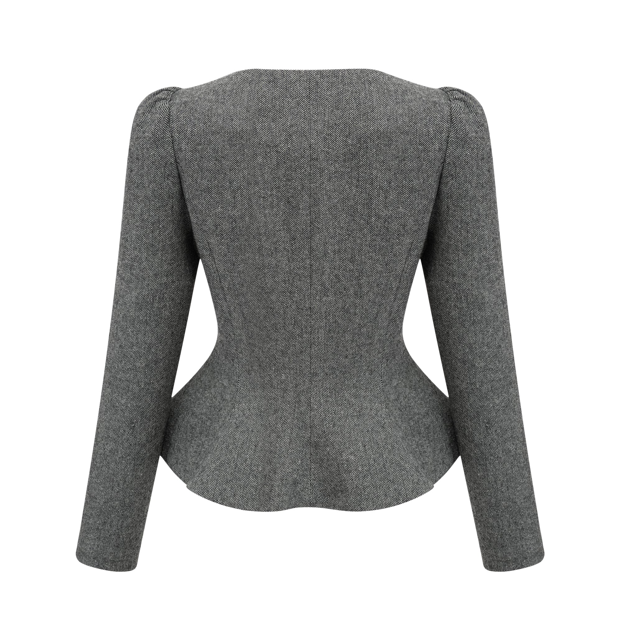 Agathe grey herringbone top & shorts matching set (Final Sale-US Only)