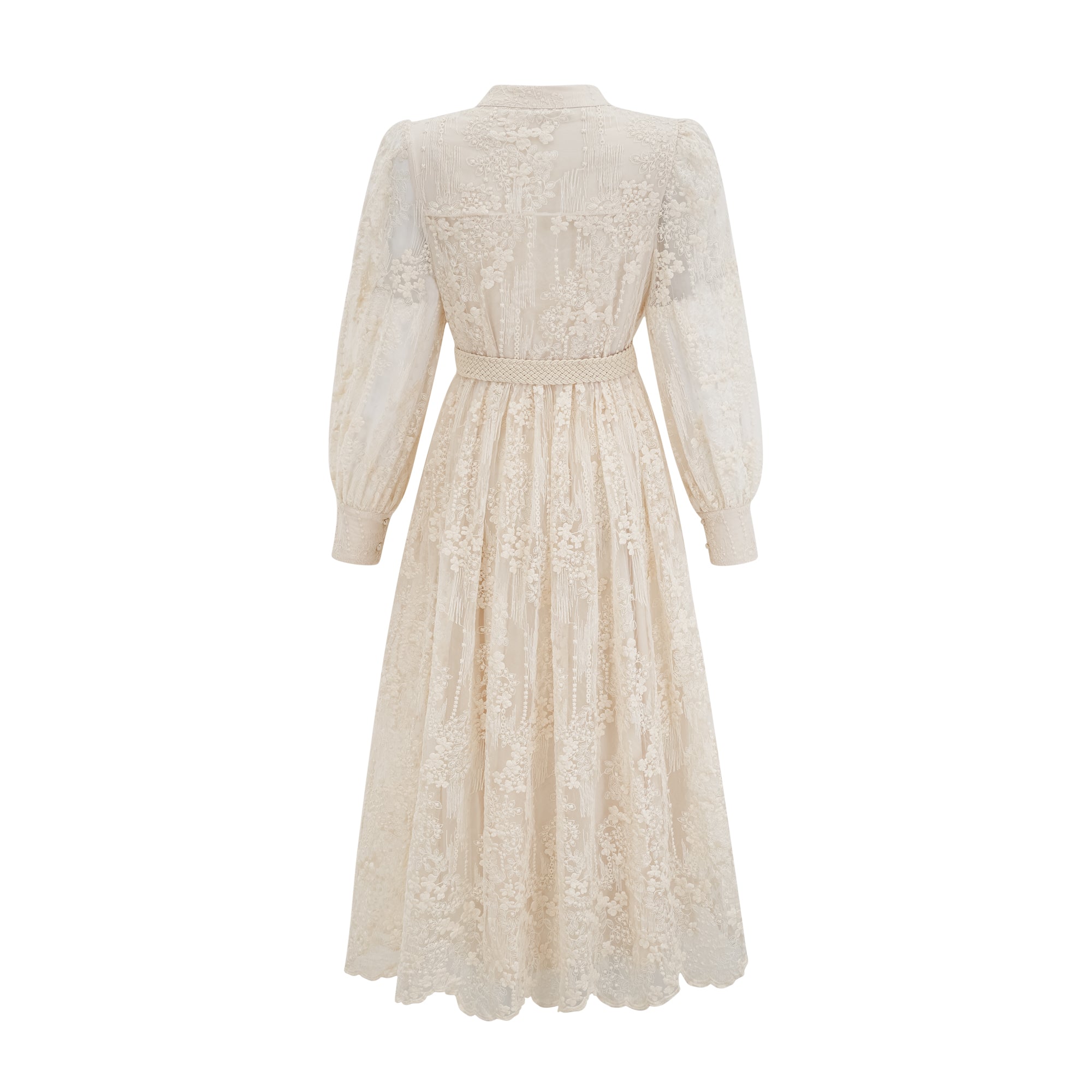 Roxane neutrals lace-embroidered midi dress (Final Sale-US Only)