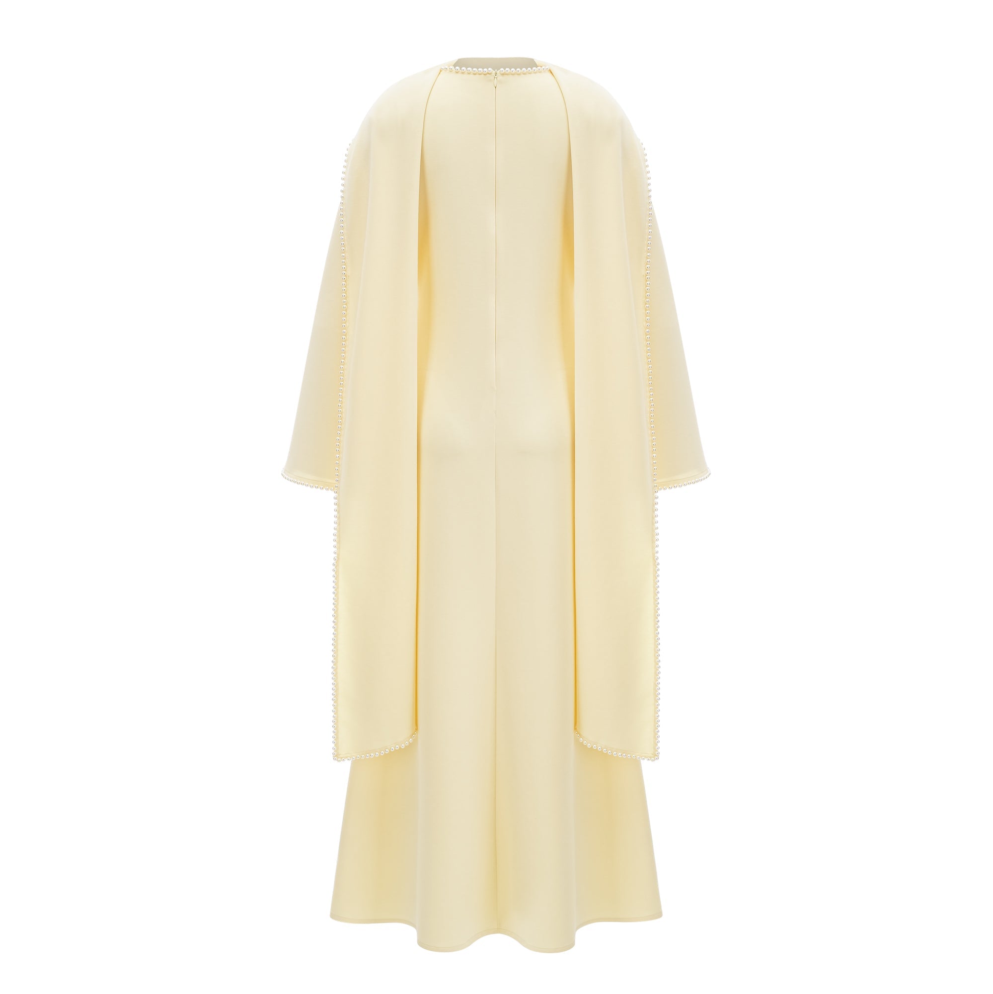 Pearl Trim Shawl Detail Maxi Dress
