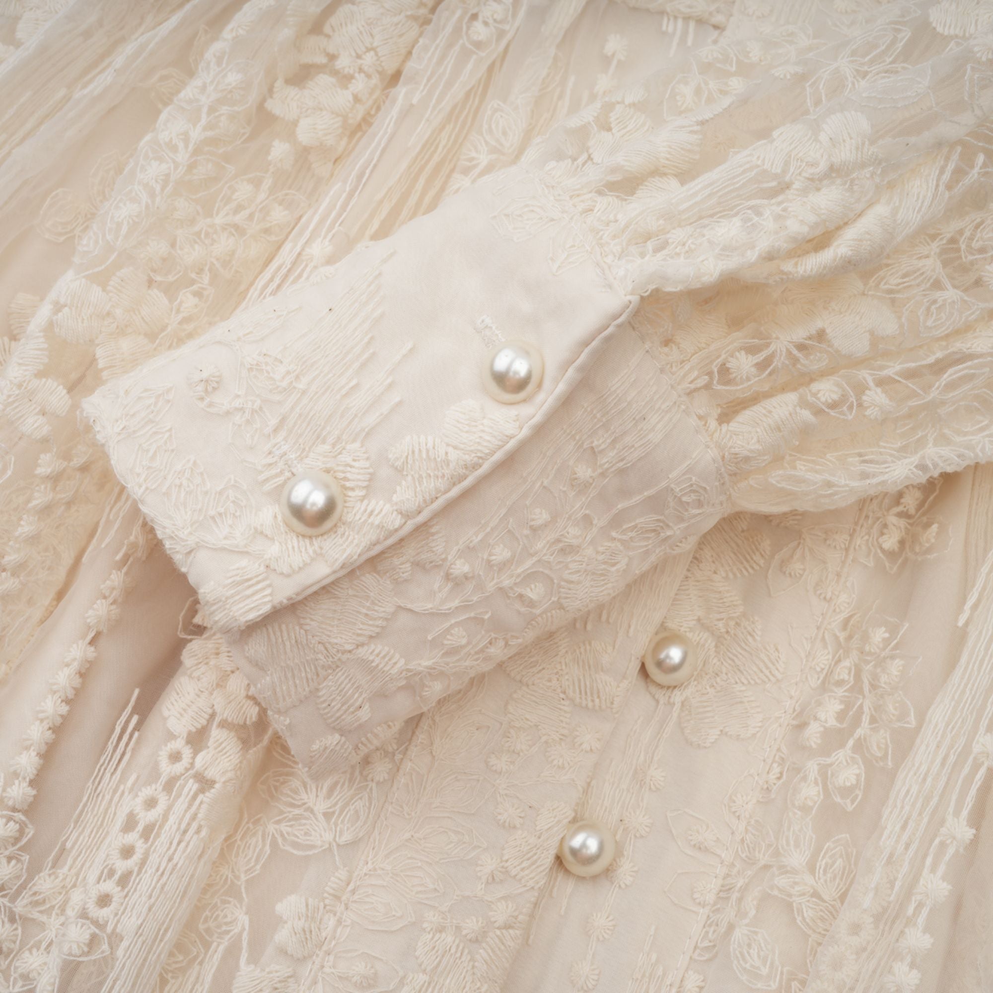 Roxane neutrals lace-embroidered midi dress (Final Sale-US Only)