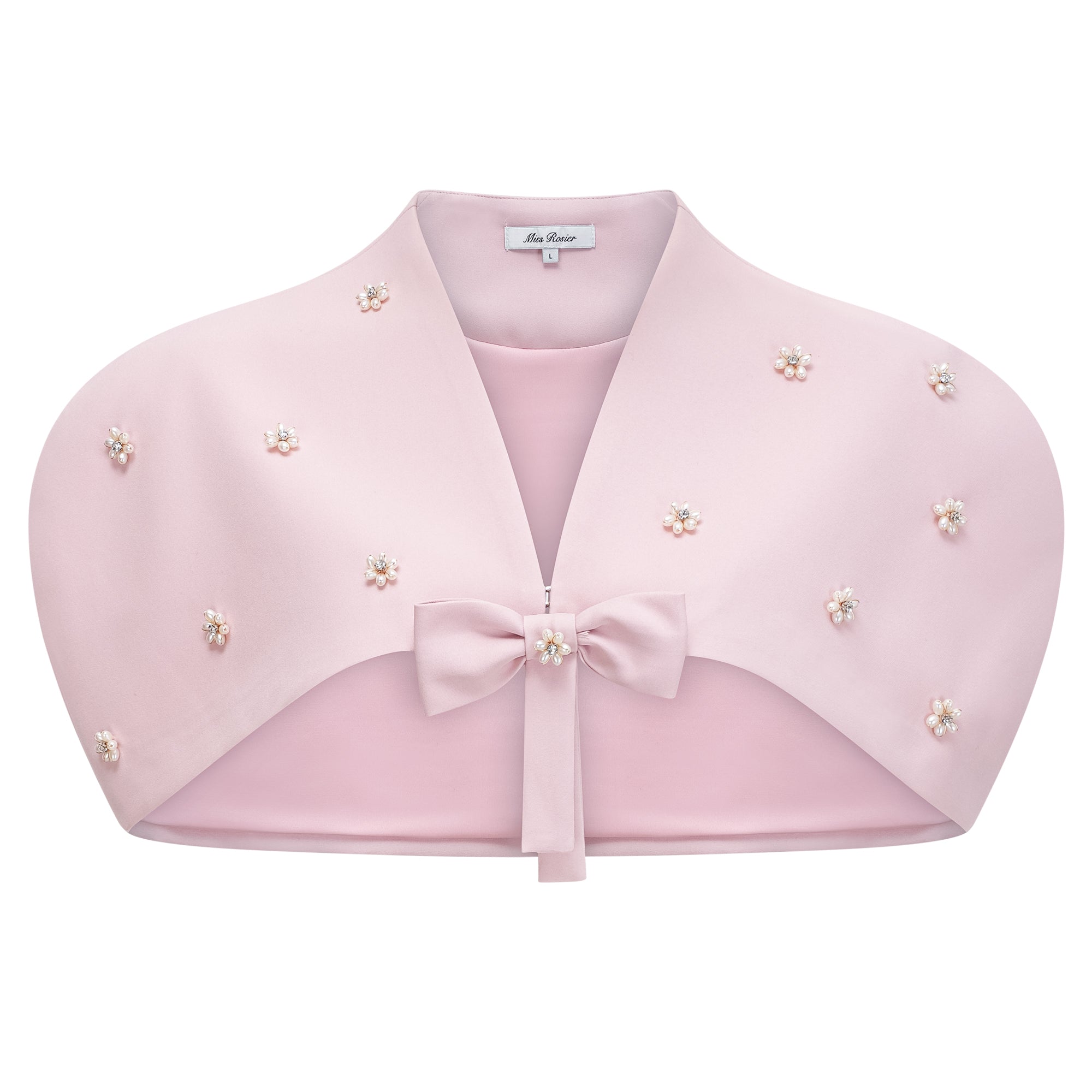Rhinestone-Adorned Corset & Bolero & Pleated Skirt