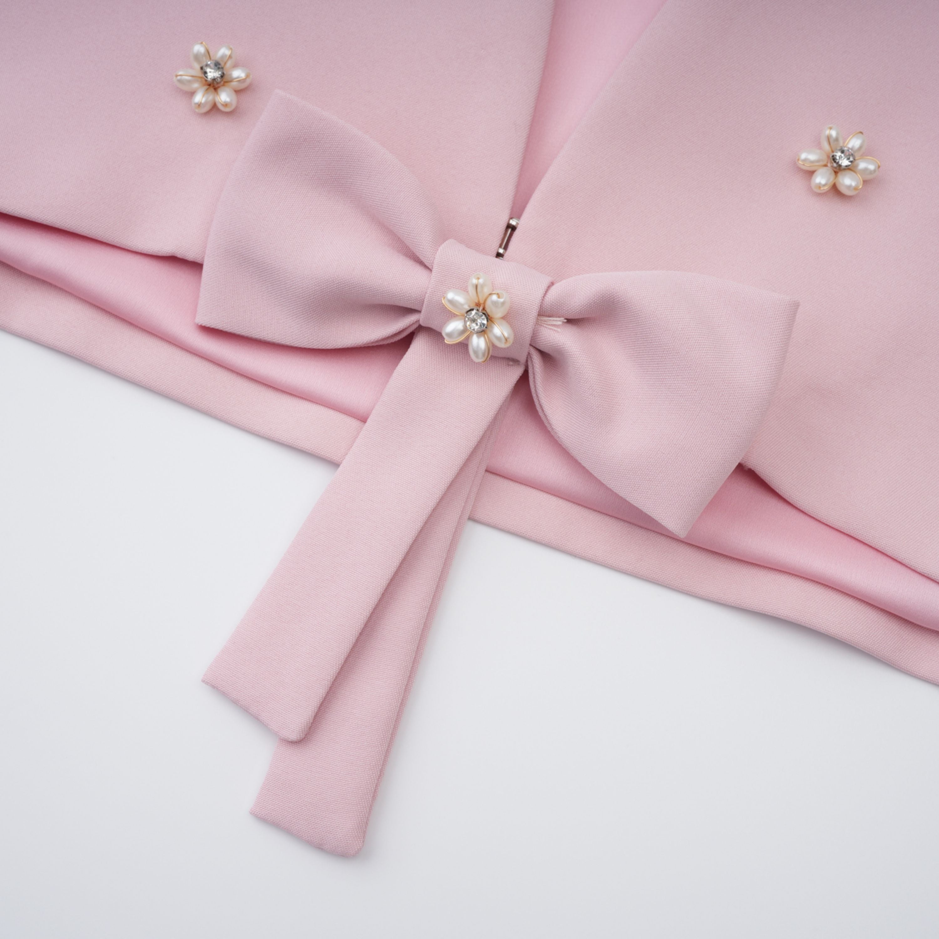 Rhinestone-Adorned Corset & Bolero & Pleated Skirt