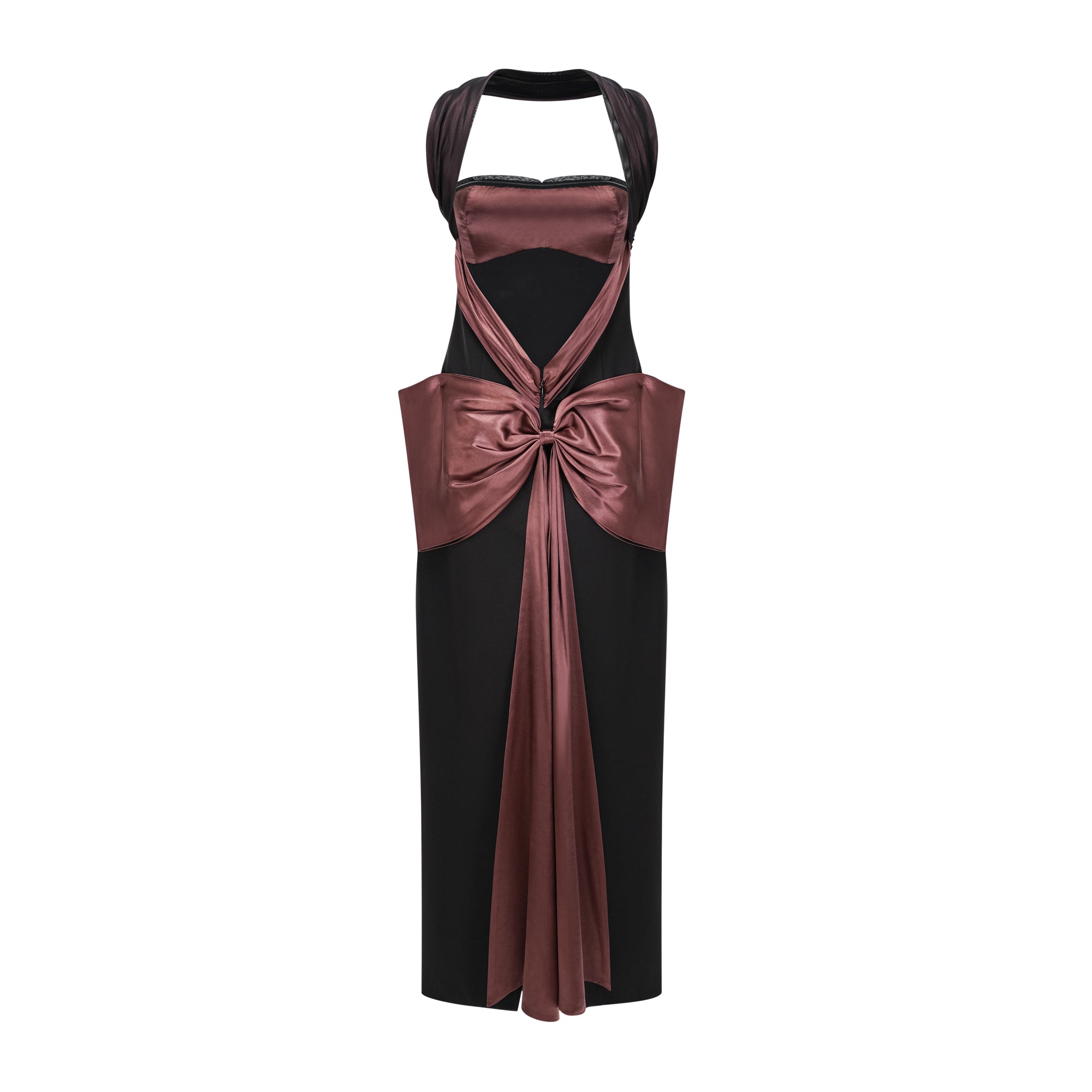 Miriam Black Open Back Maxi Gown with Bow (Final Sale-US Only)