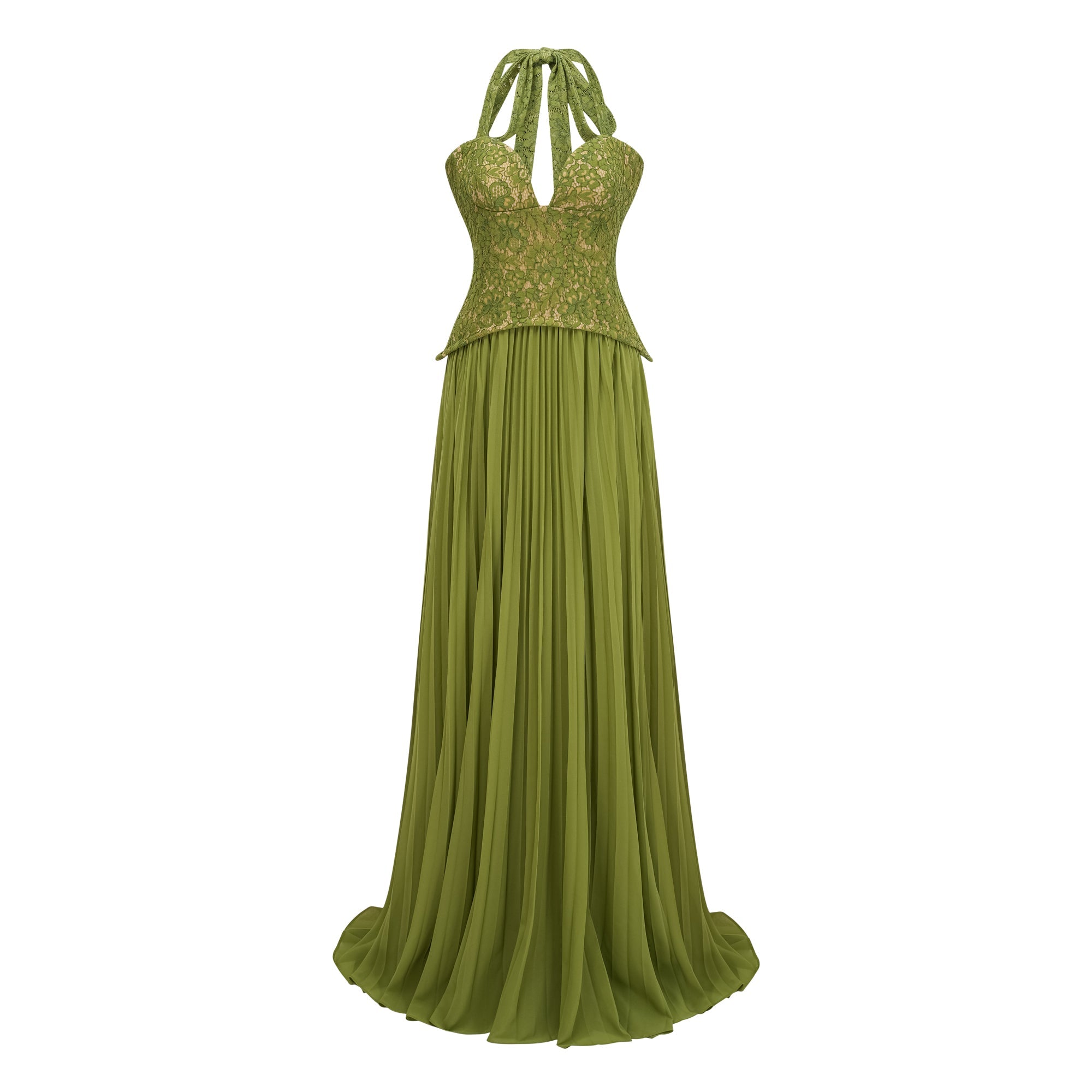 Emerald Halterneck Corset Gown